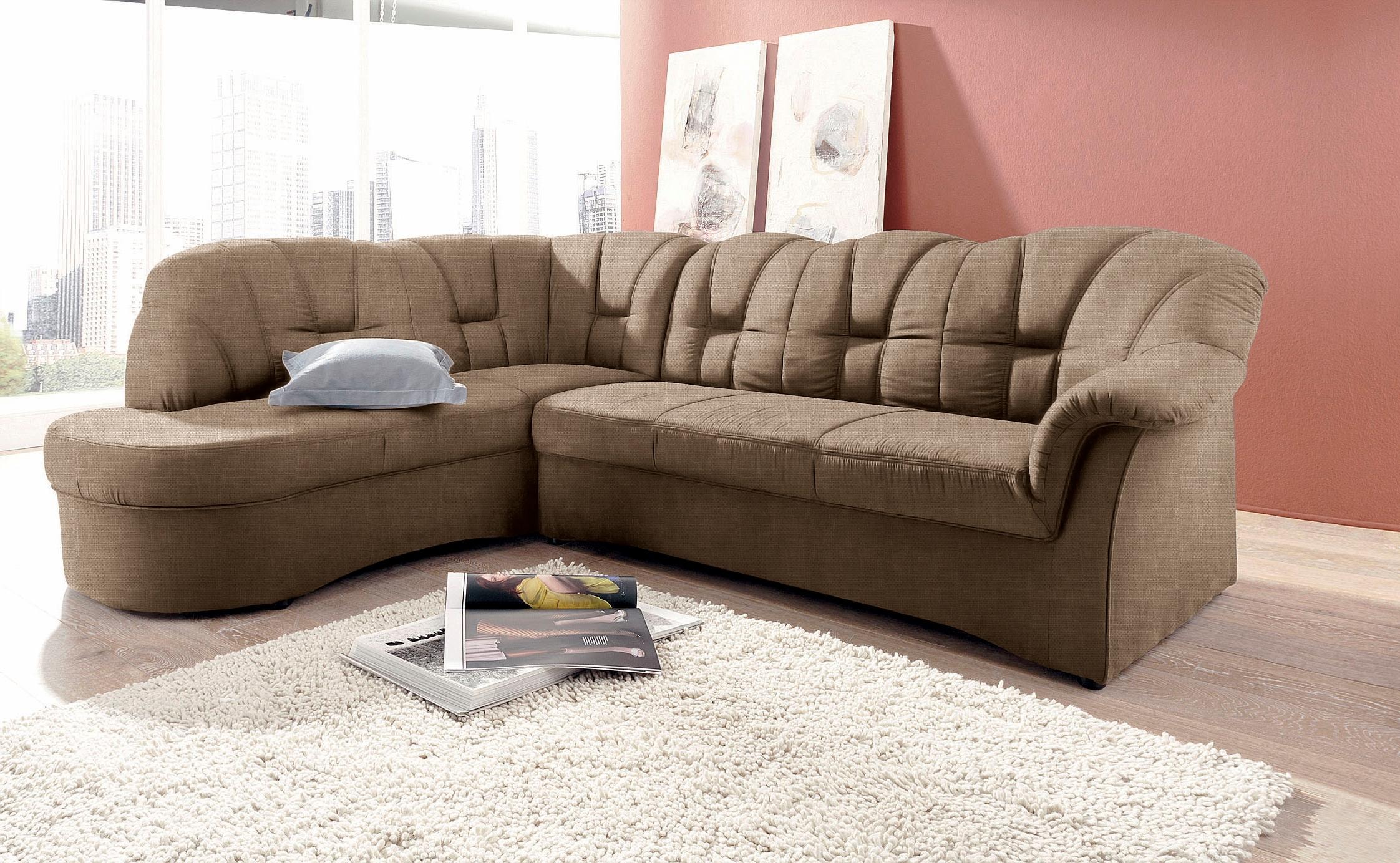 DOMO collection Ecksofa »Papenburg L-Form«, mit Ottomane, wahlweise mit Bettfunktion