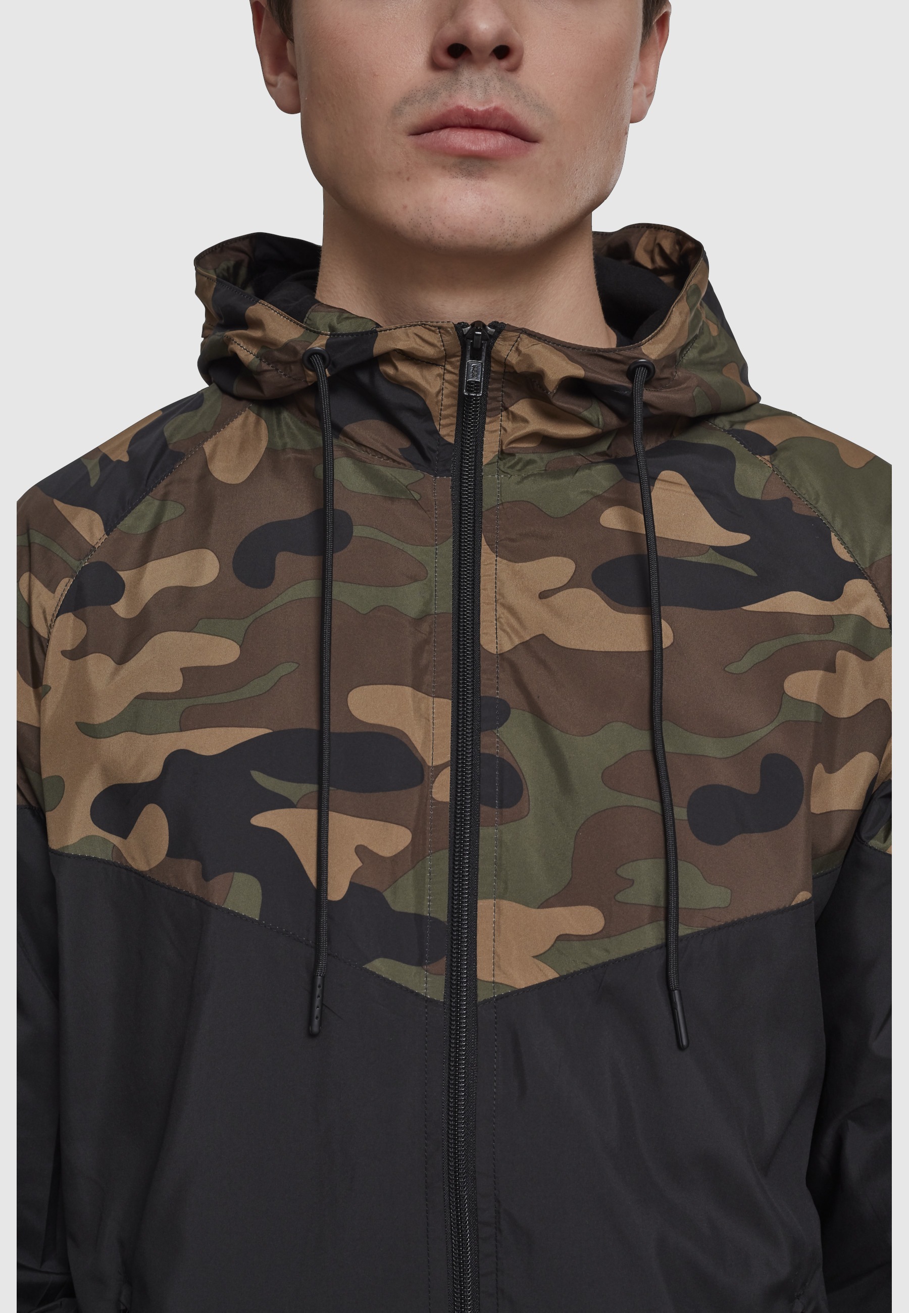 URBAN CLASSICS Anorak »Urban Classics Herren Pattern Arrow Windrunner« 1 Stk. tlg. mit Kapuze