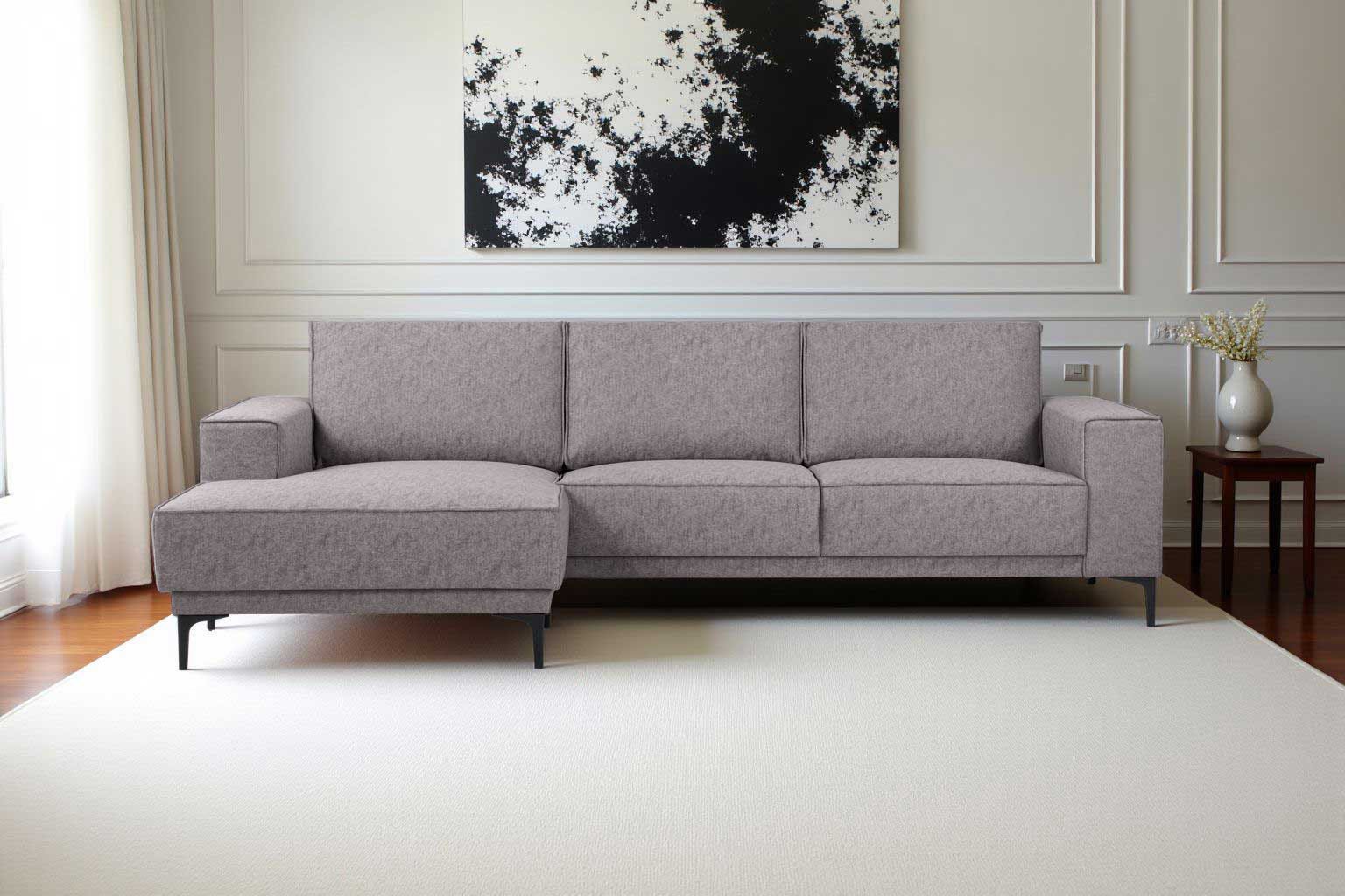 Places of Style Ecksofa "Polsterecke Oland, Struktur, Flachgewebe, Luxus-Mi günstig online kaufen