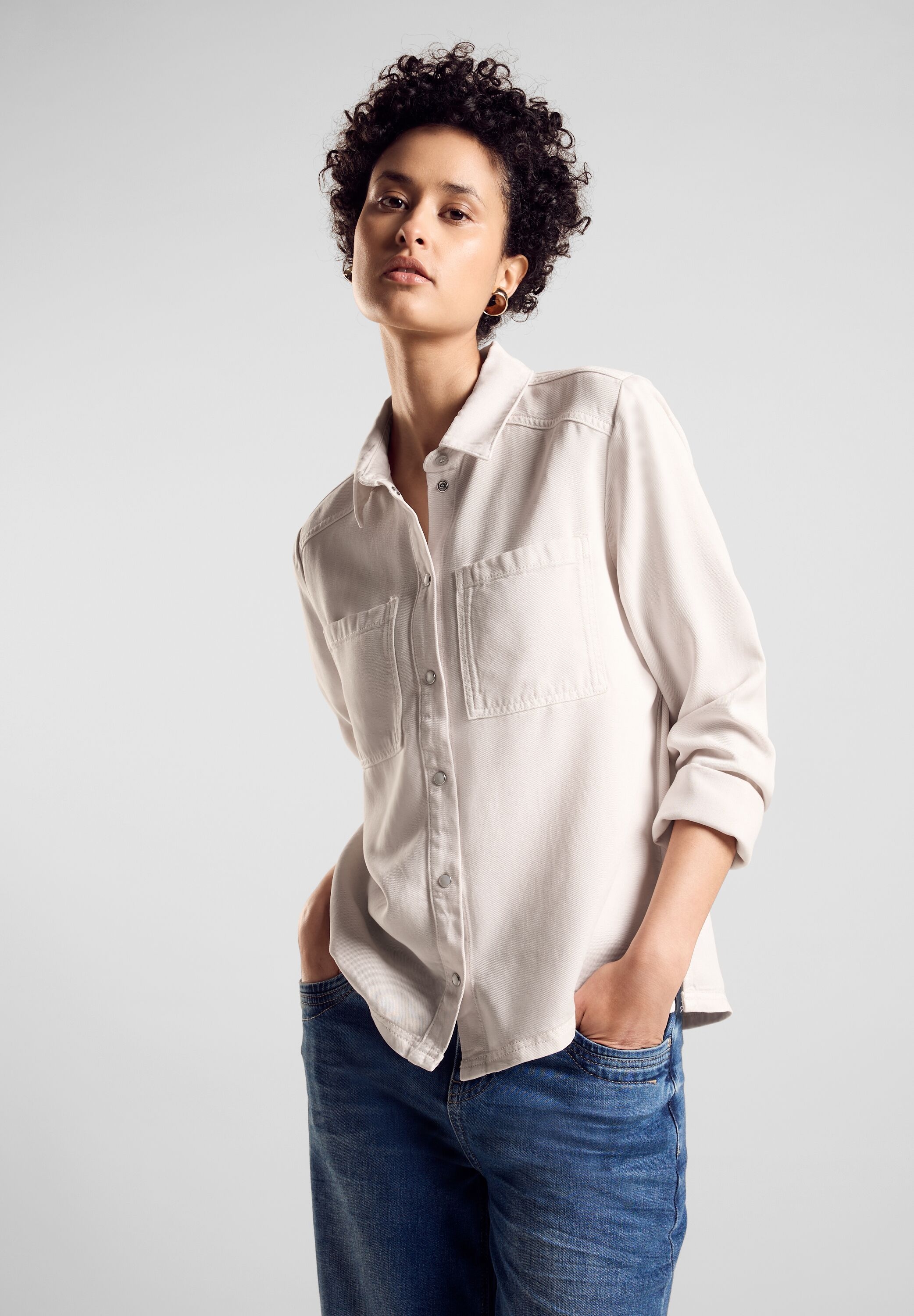 STREET ONE Jeansjacke, ohne Kapuze, mit Knopfleiste