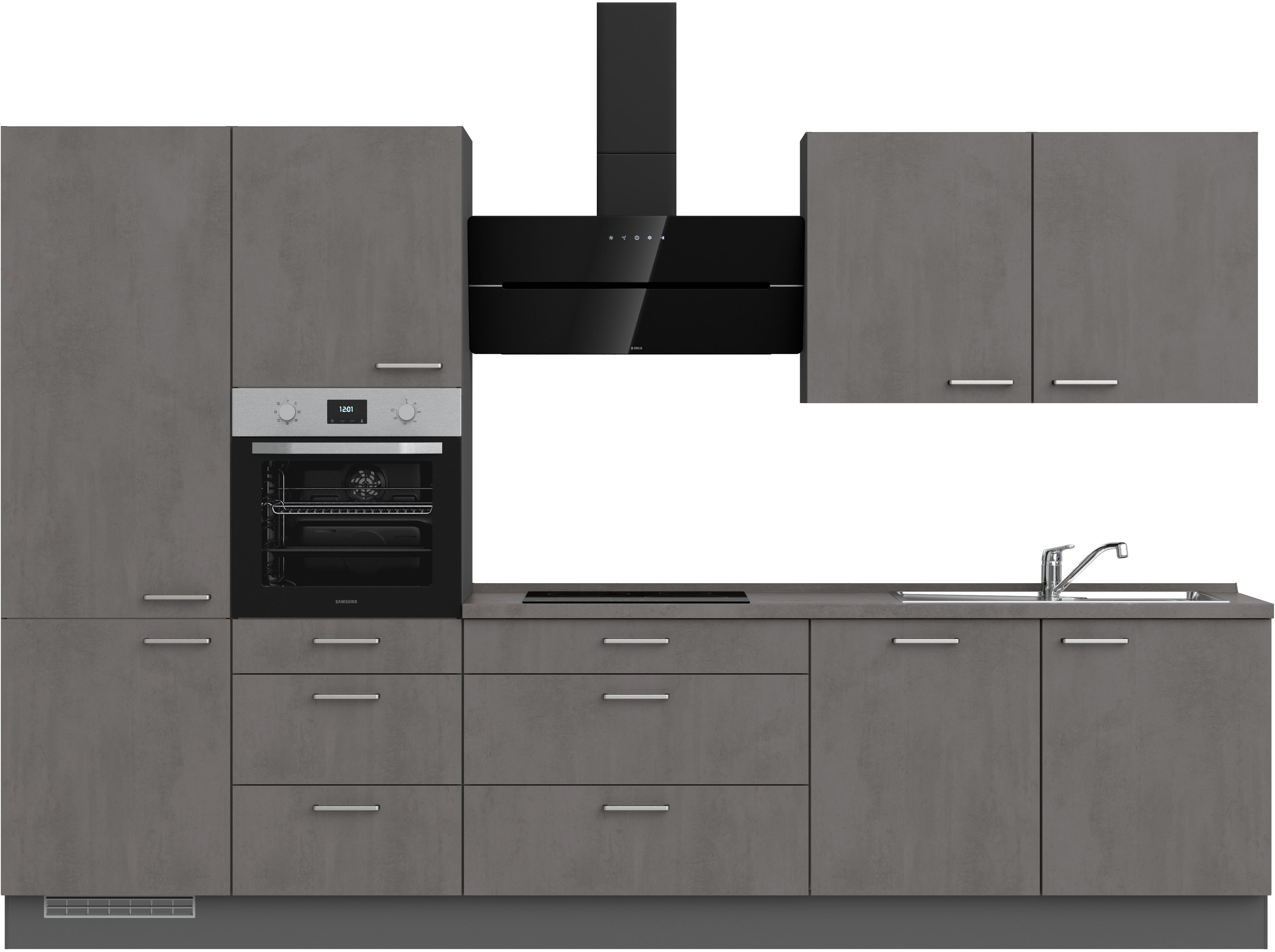 nobilia Küchenzeile ""Riva II", NEU: individuell anpassbar mit gratis Profi-Beratung" vormontiert, Breite 330 cm, Ausrichtung wählbar, wahlw. mit E-Geräten