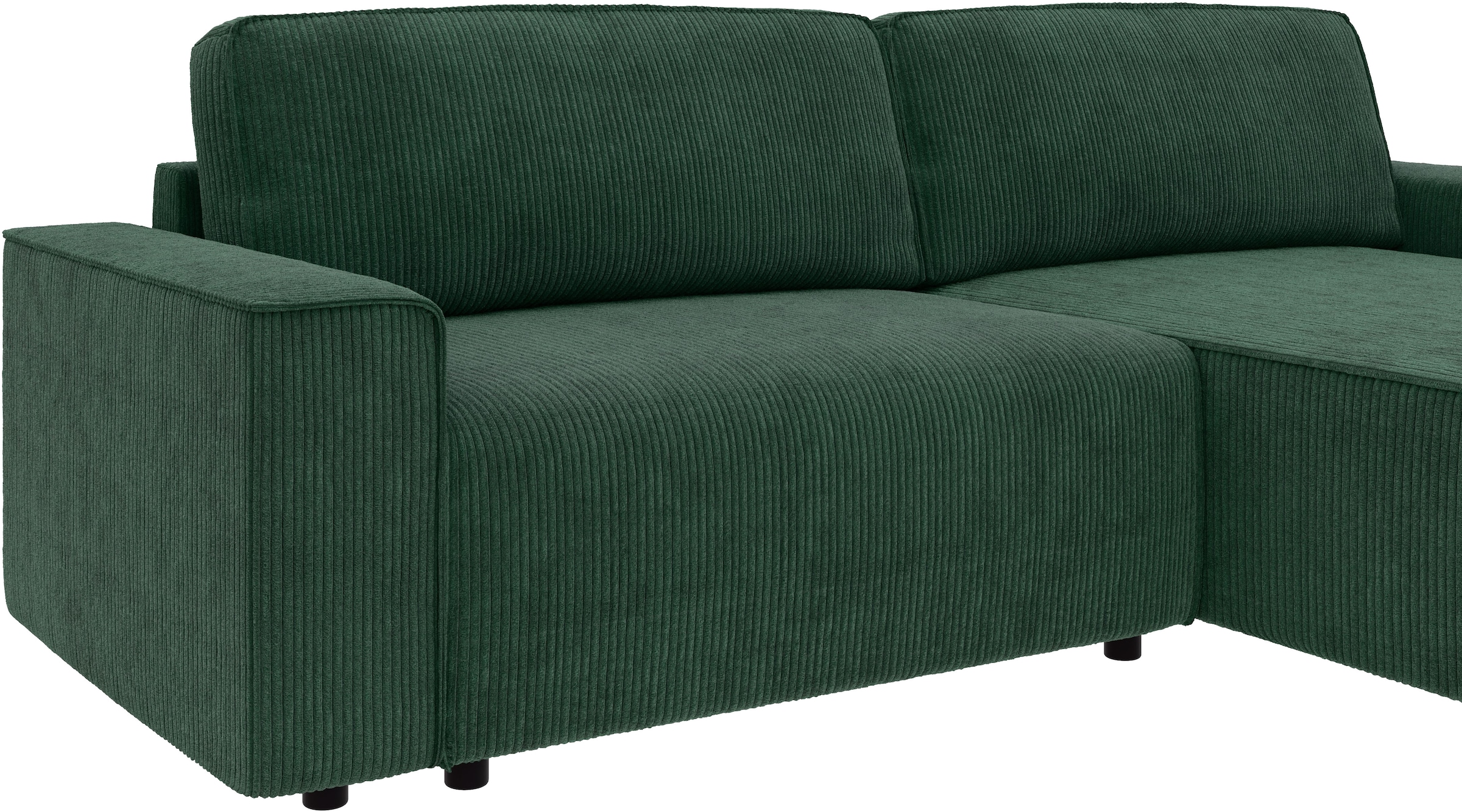 INOSIGN Ecksofa »Chance, Recamiere beidseitig montierbar, Schlaffunktion, Breite 265 cm«, in Cordstoff HYPER, mit Schlaffunktion und Bettkasten