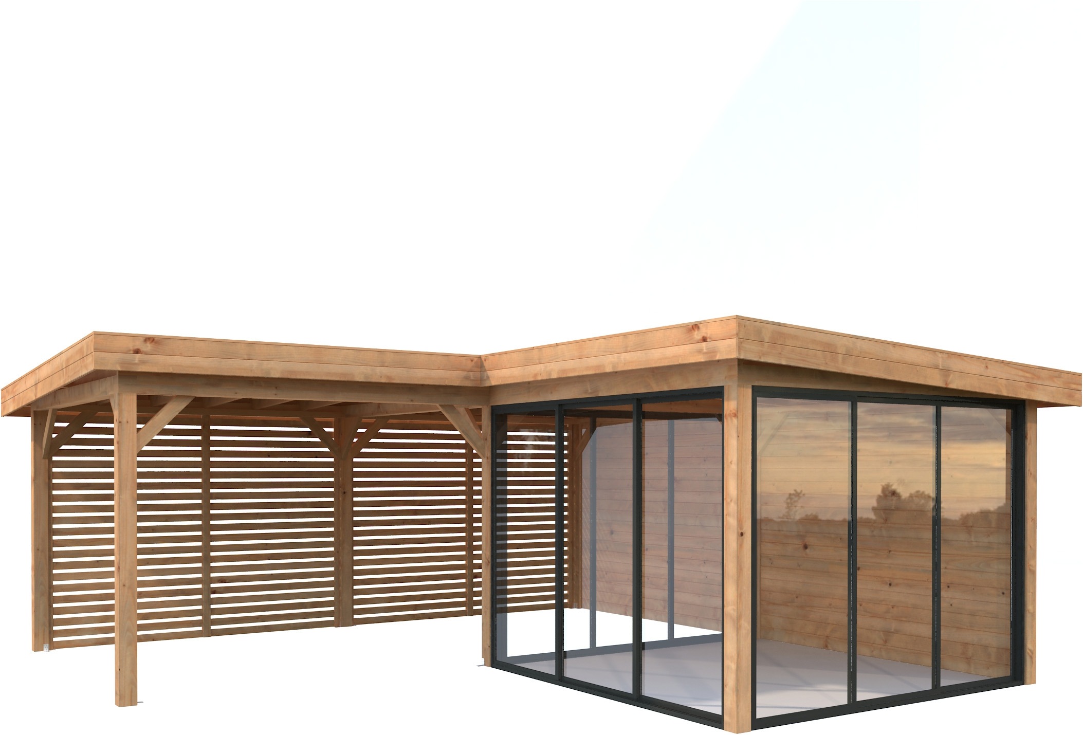 Palmako Gartenhaus "Lenna 24,9 m², Set 411 Slide"