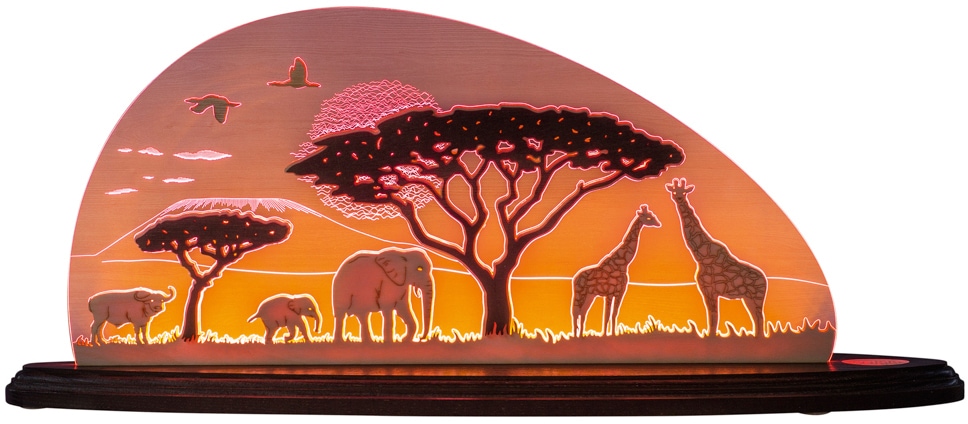 Weigla LED Dekolicht »Safari«, beidseitiges Motiv/ Motiv Afrika/ Erzgebirge garantiert LED wechselbar