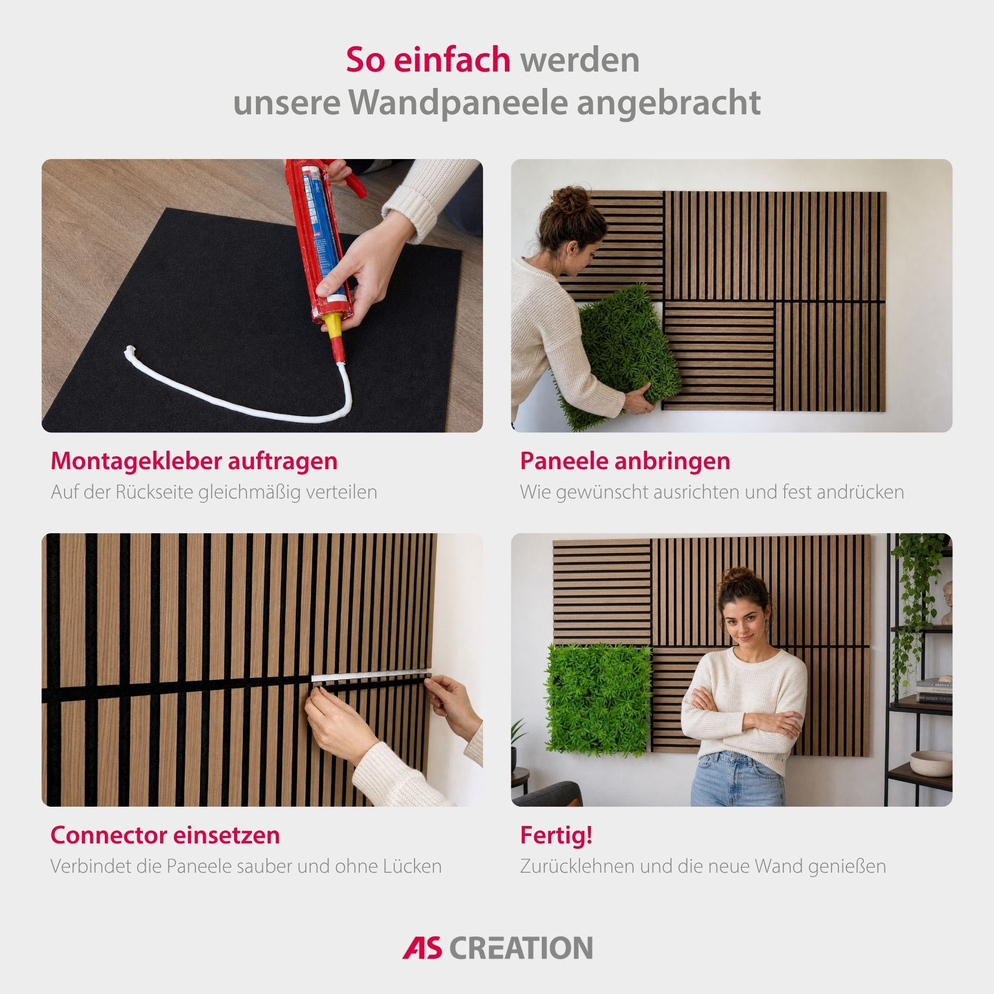 Architects Paper Wandpaneel »A.S. Création Modular Wall Wandpaneel Pflanzenoptik Natur« 1 tlg. Natur- und Kunstfasern auf rPET-Filz für botanische 3D-Wände