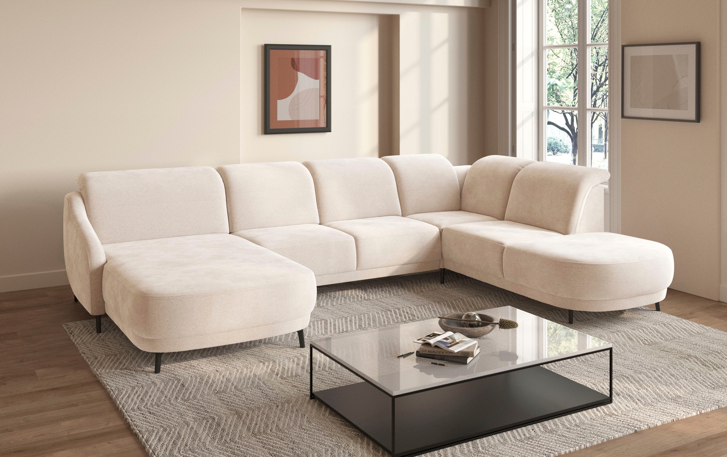 sit&more Wohnlandschaft "Blues U-Form" inkl. Kopfteilverstellung, wahlweise günstig online kaufen