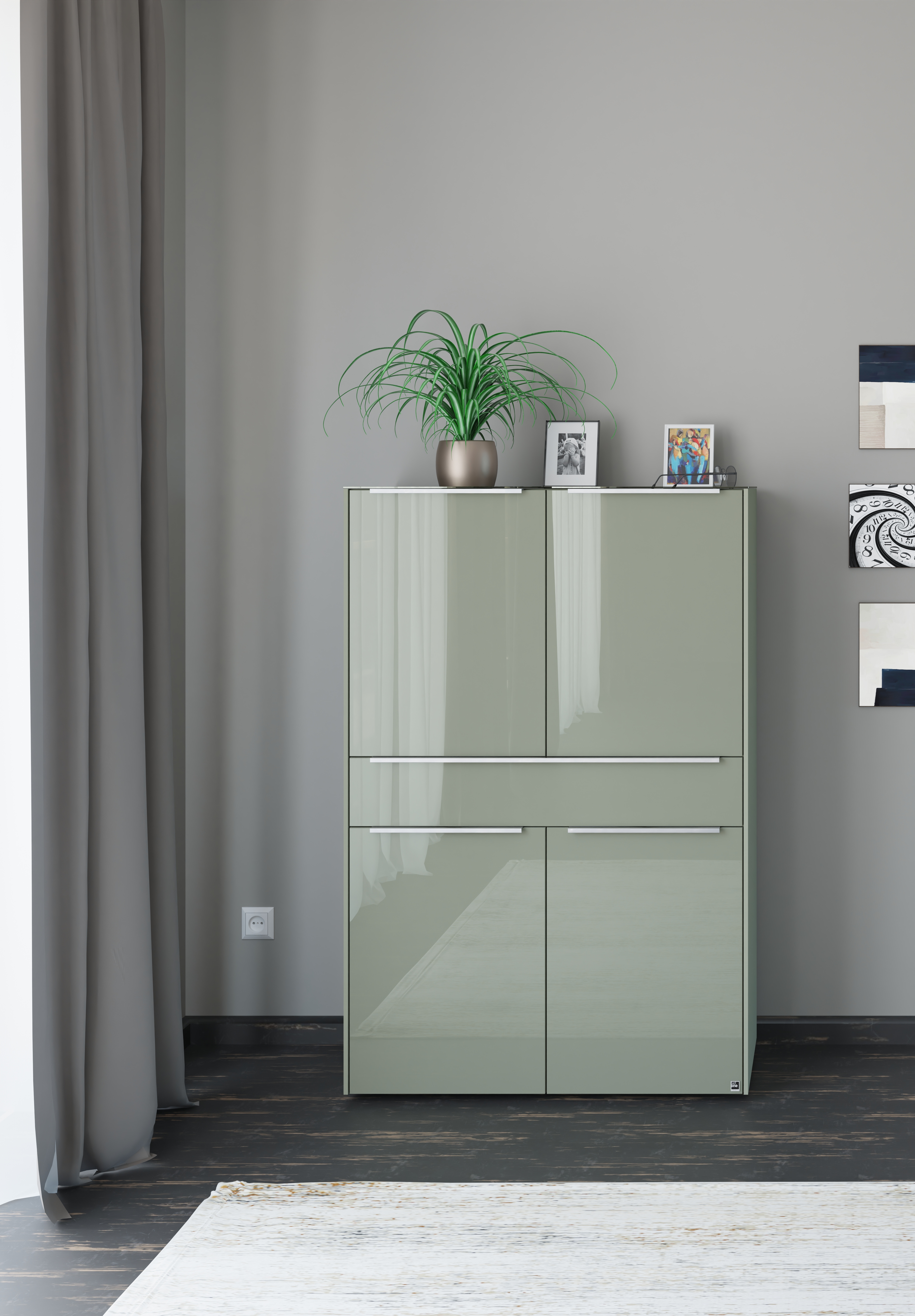 set one by Musterring Highboard "Reno" 1 Stk. tlg. Mit Gleitern und in verschiedenen Farben erhältlich