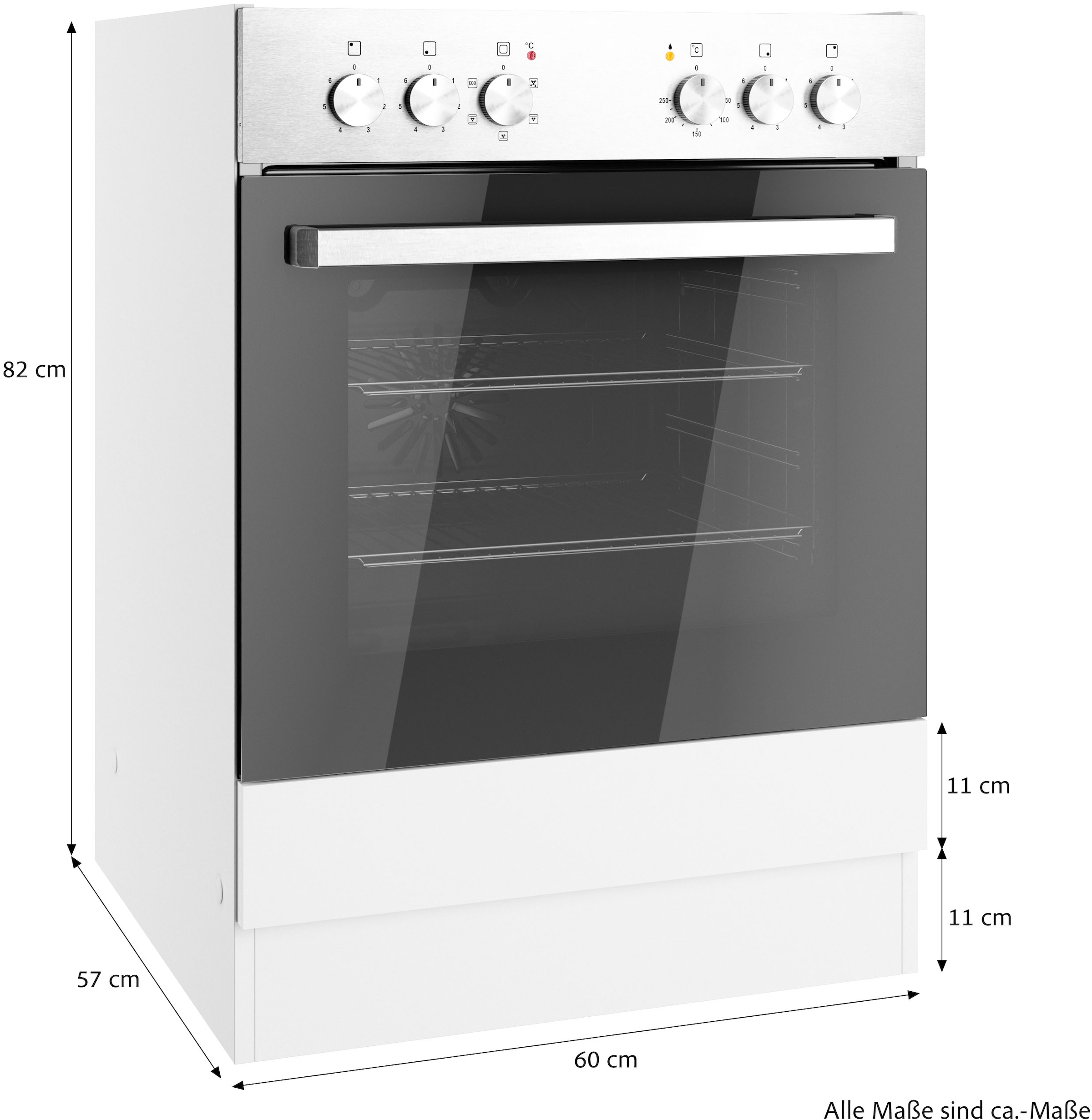 KOCHSTATION Herdumbauschrank »KS-Milan« Herdumbauschrank 60 cm, matte oder hochglänzende Fronten