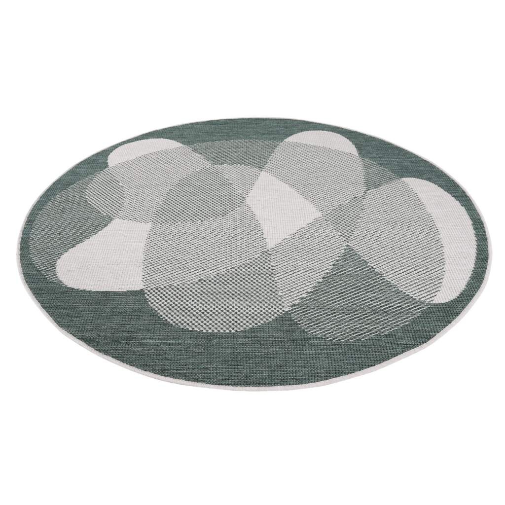 Carpet City Outdoorteppich »DUO RUG 5835«, rund, Wendeteppich Wetterfest In- & Outdoor, Balkon, Terrasse, Wohnzimmer