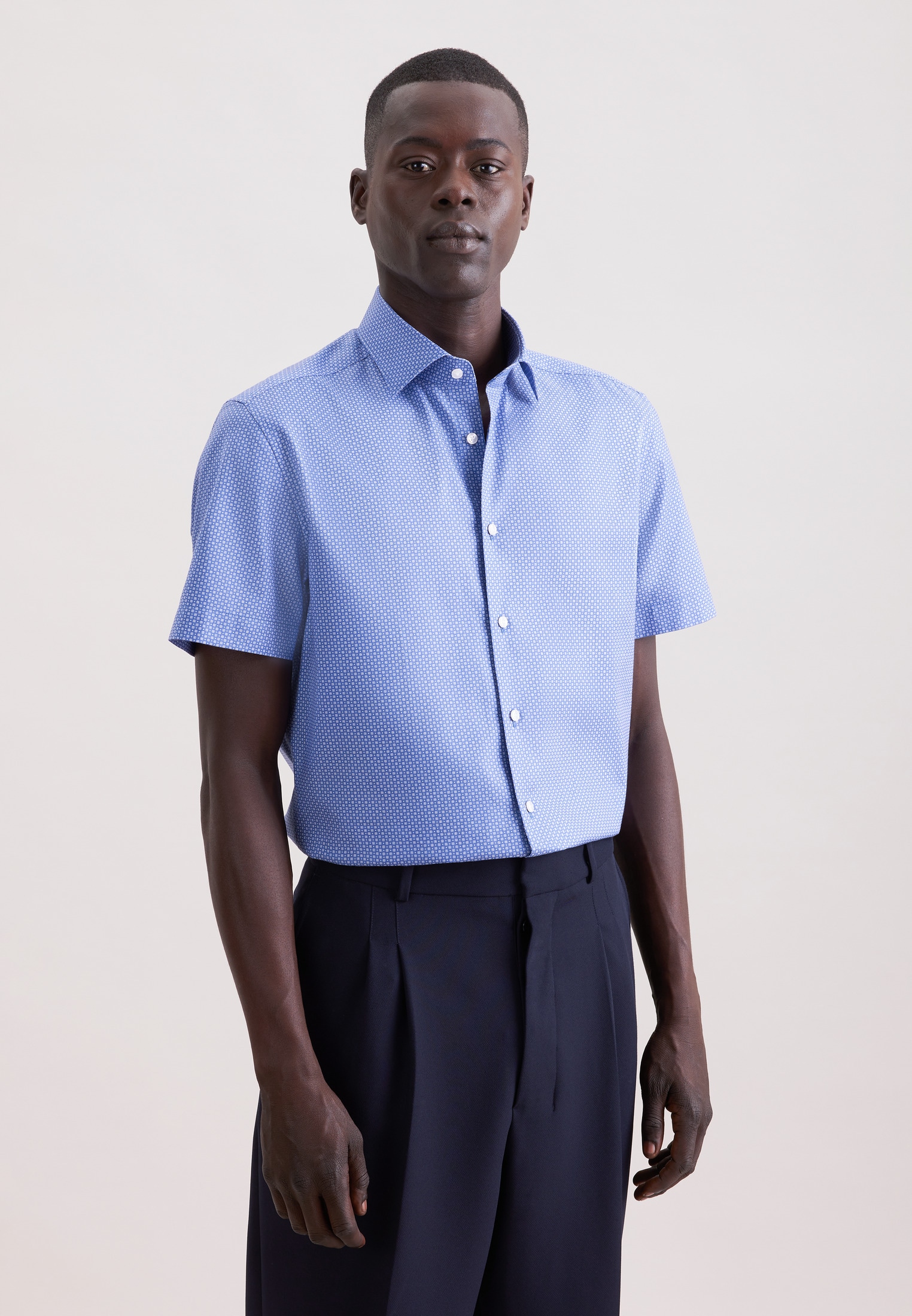 seidensticker Businesshemd "Schwarze Rose" Slim 1/2 Kentkragen Druck günstig online kaufen