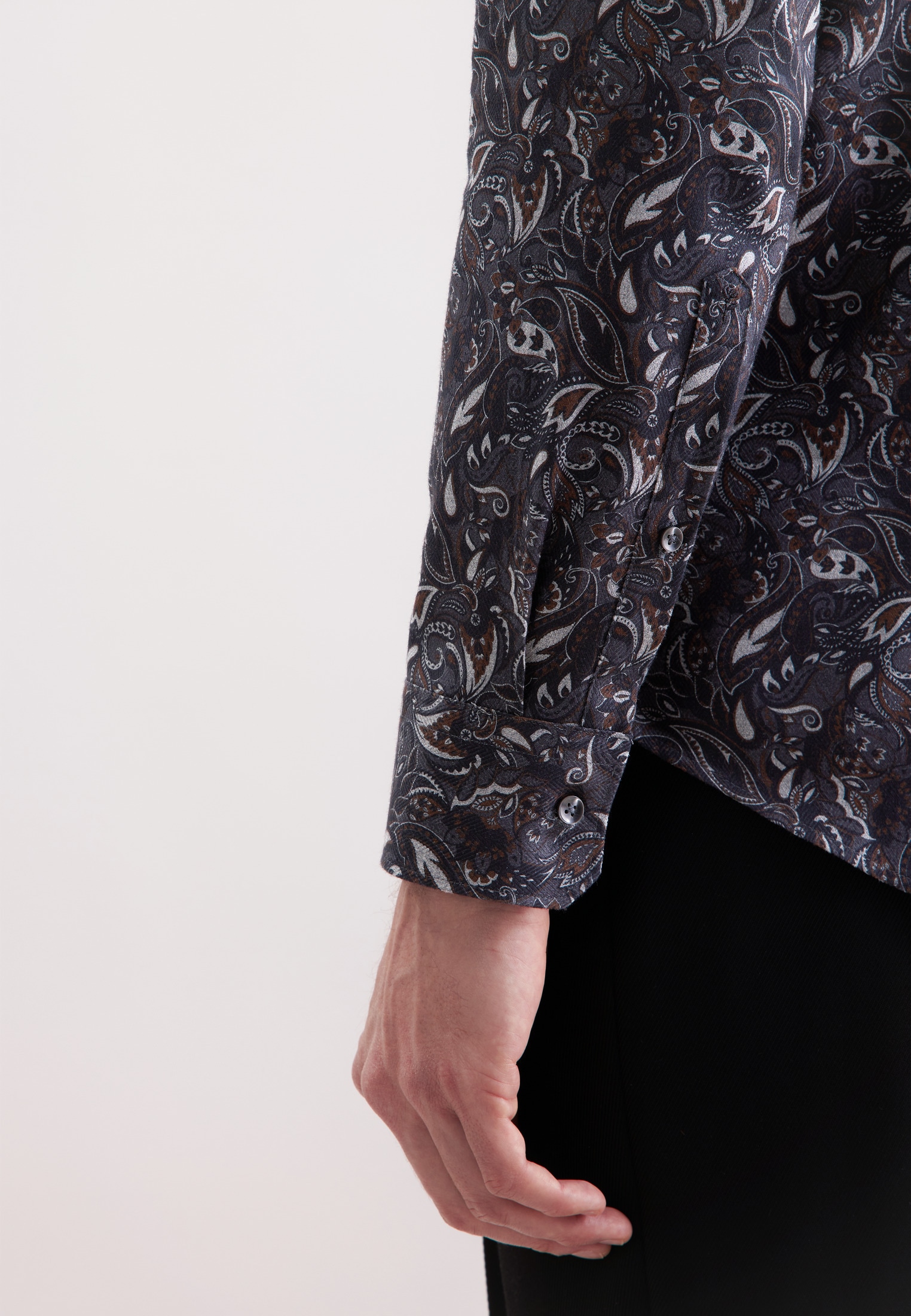 seidensticker Flanellhemd »Schwarze Rose«, Slim 1/1 Kentkragen Flanell