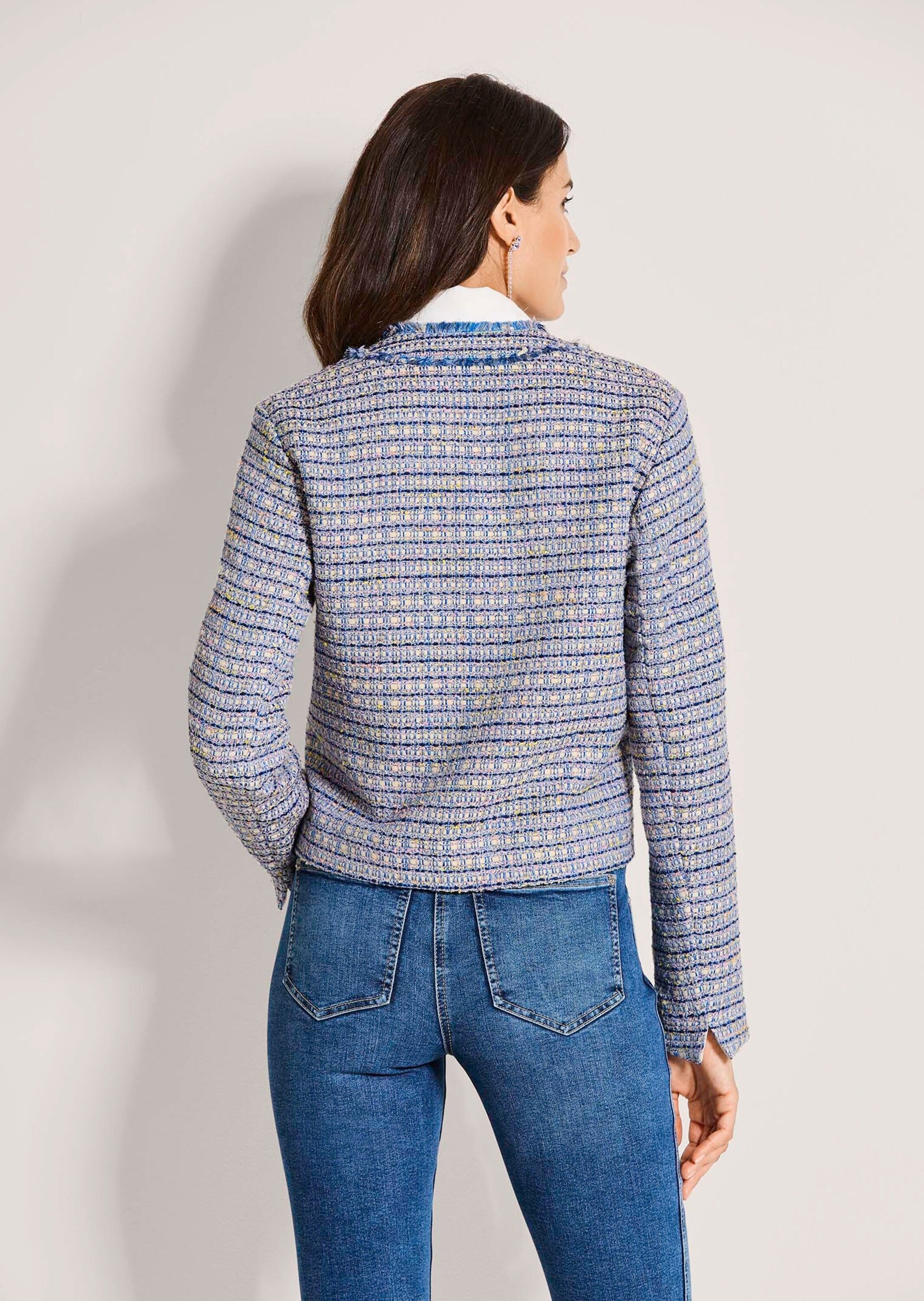 MADELEINE Jackenblazer »Blazer Tweed-Blazer mit Fransendetails«