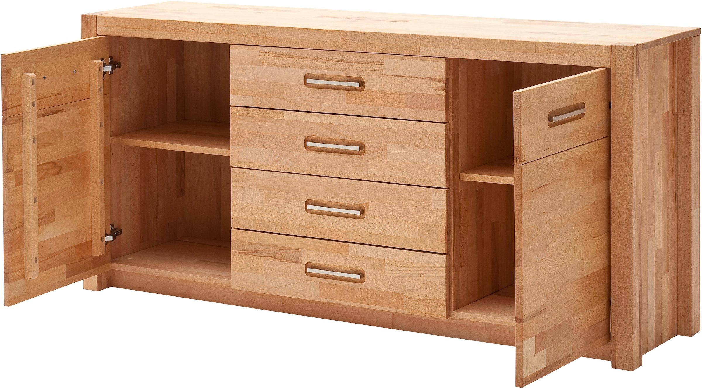MCA living Sideboard »Fenja«, (1 St.), Massivholz, 4 Schubkästen, 2 Türen
