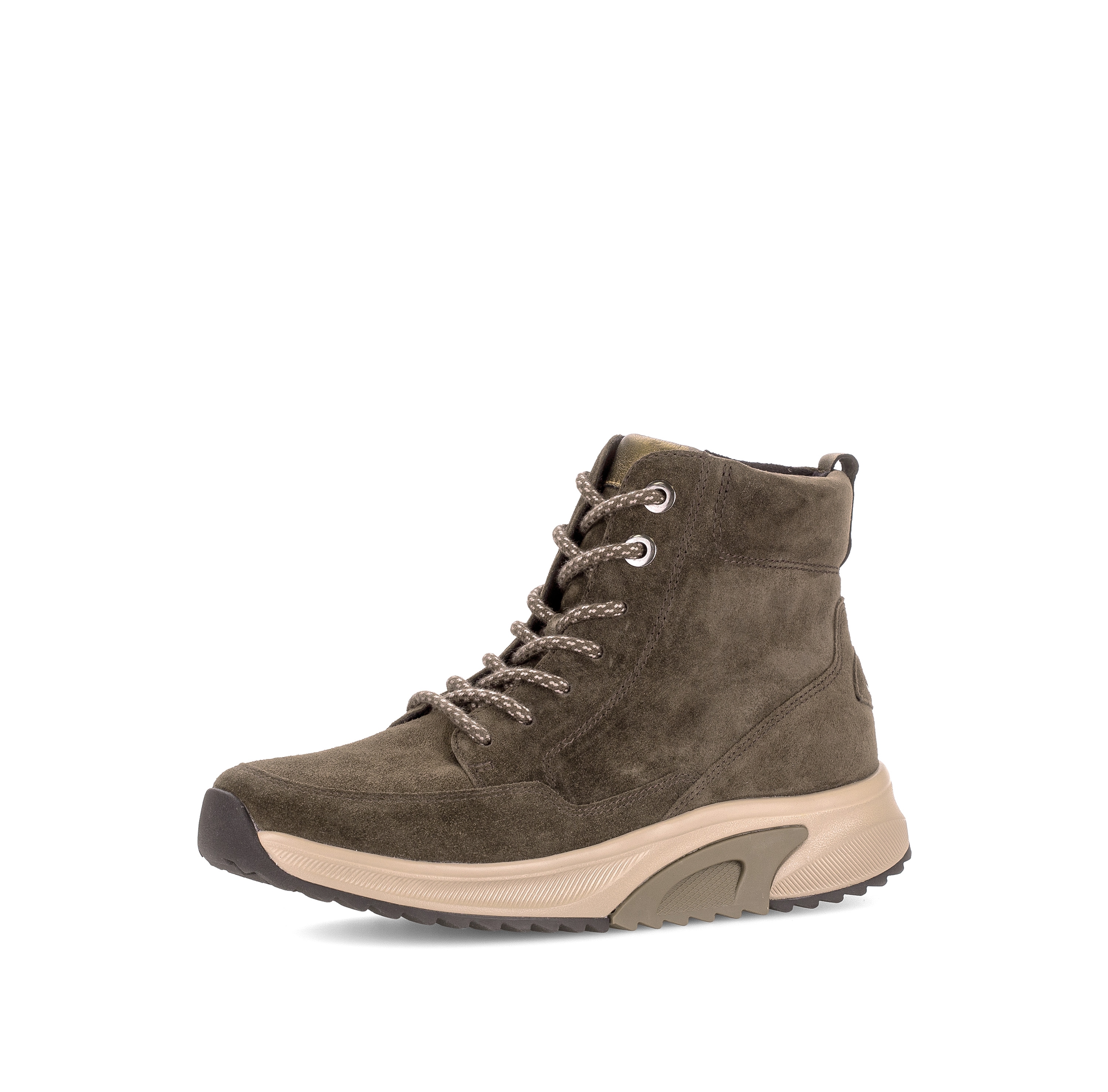 rollingsoft Schnürboots Keilabsatz, High Top-Sneaker mit gepolstertem Schaftrand