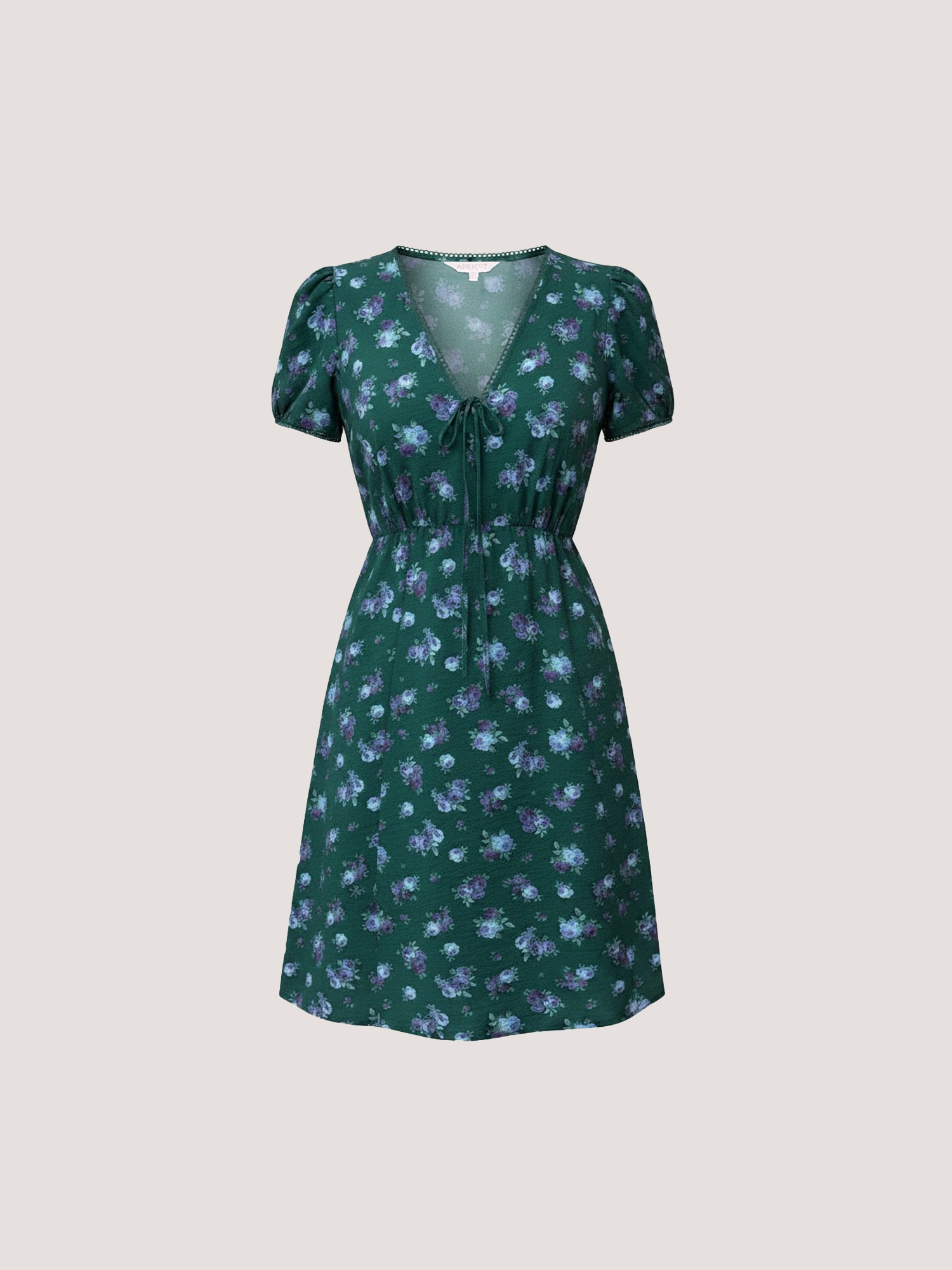 Apricot Minikleid »Vintage Blumenkleid« mit Stoffgürtel, 2 tlg. mit Bindeband