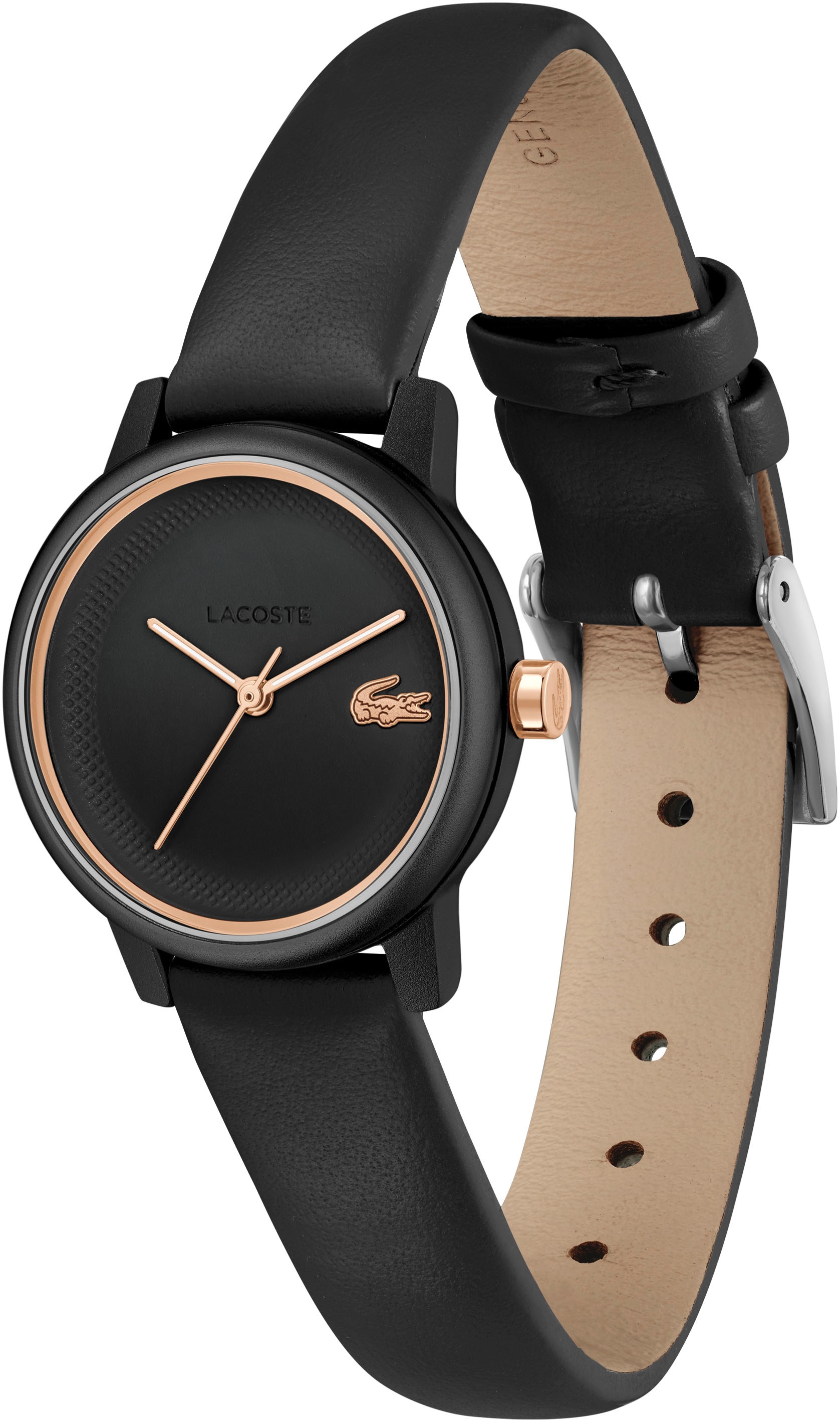 Lacoste Quarzuhr »LACOSTE 12.12 SWIFT«, Armbanduhr, Damenuhr, Lederarmband, analog