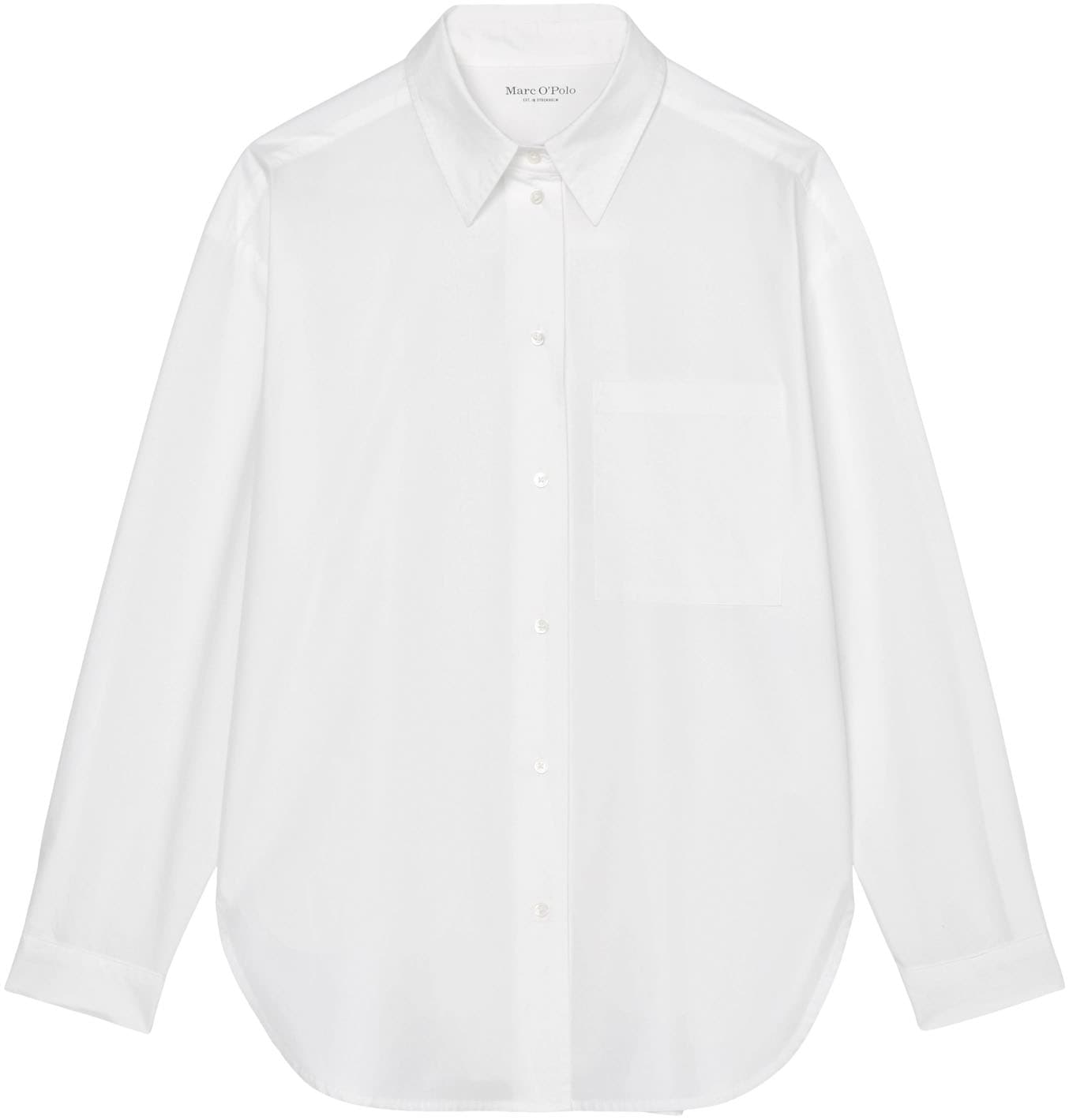 Marc O'Polo Langarmbluse »Blouse, long sleeve, kent collar, patched pocket, solid«