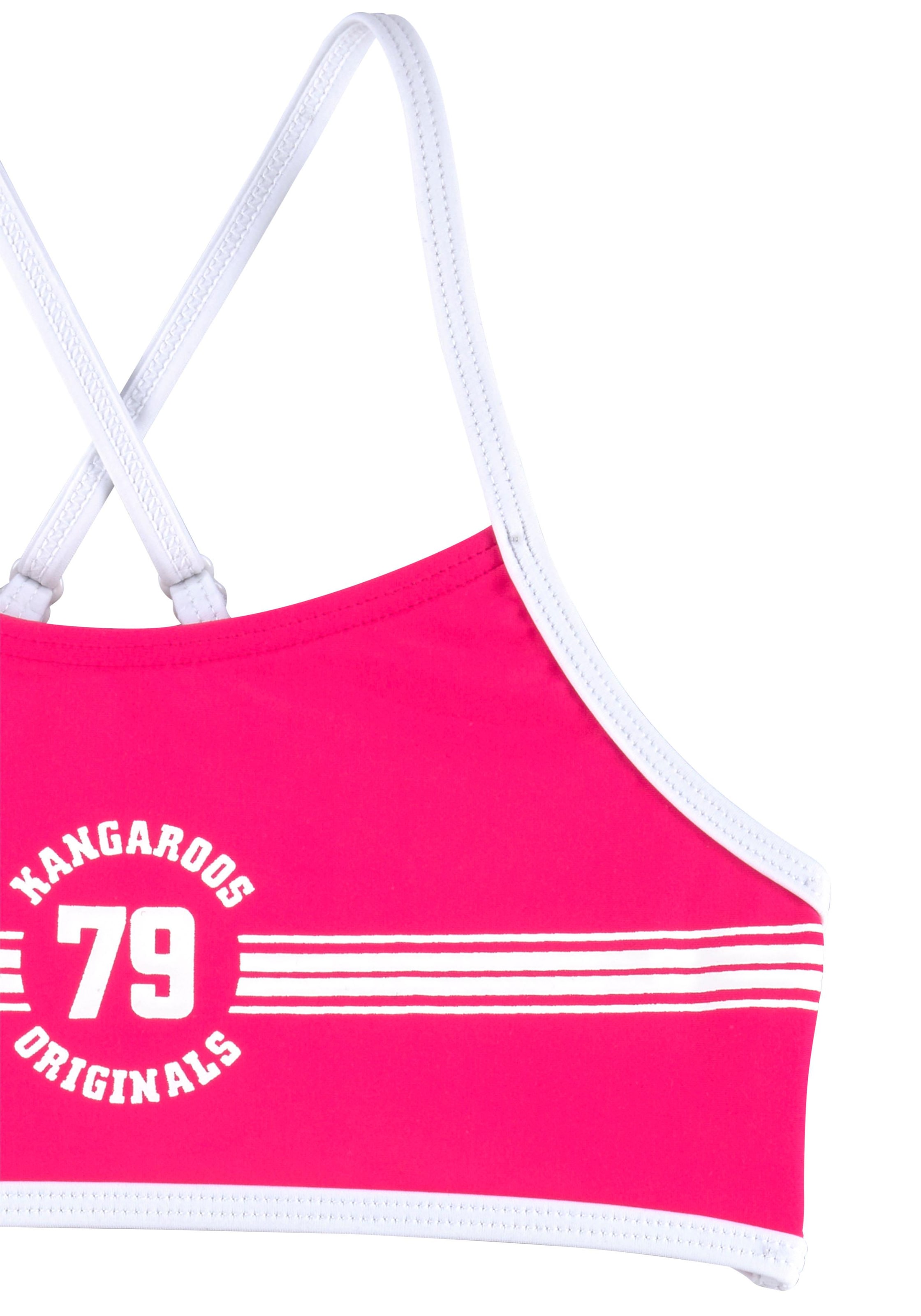 »Sporty«, BAUR Bustier-Bikini Frontdruck KangaROOS | sportlichem mit ▷ für