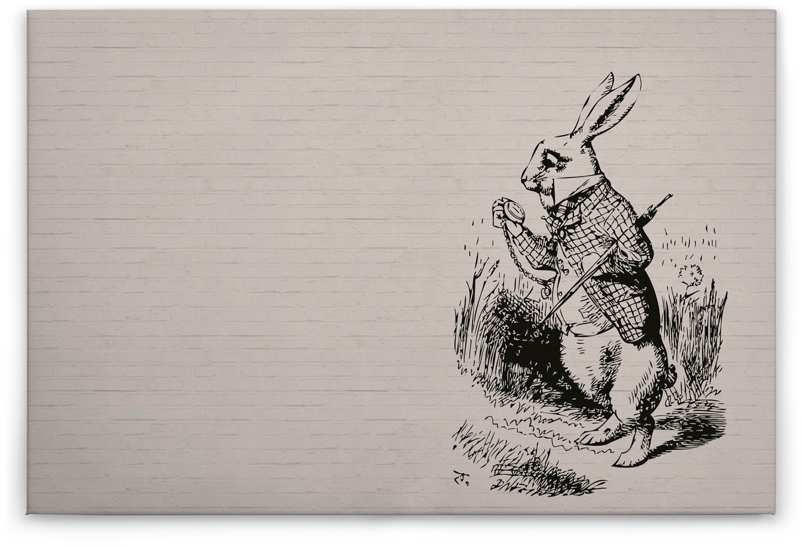 A.S. Création Leinwandbild »bunny«, Tiere, (1 St.), Schwarz-Weiß Zeichnung Hase Keilrahmen Bild