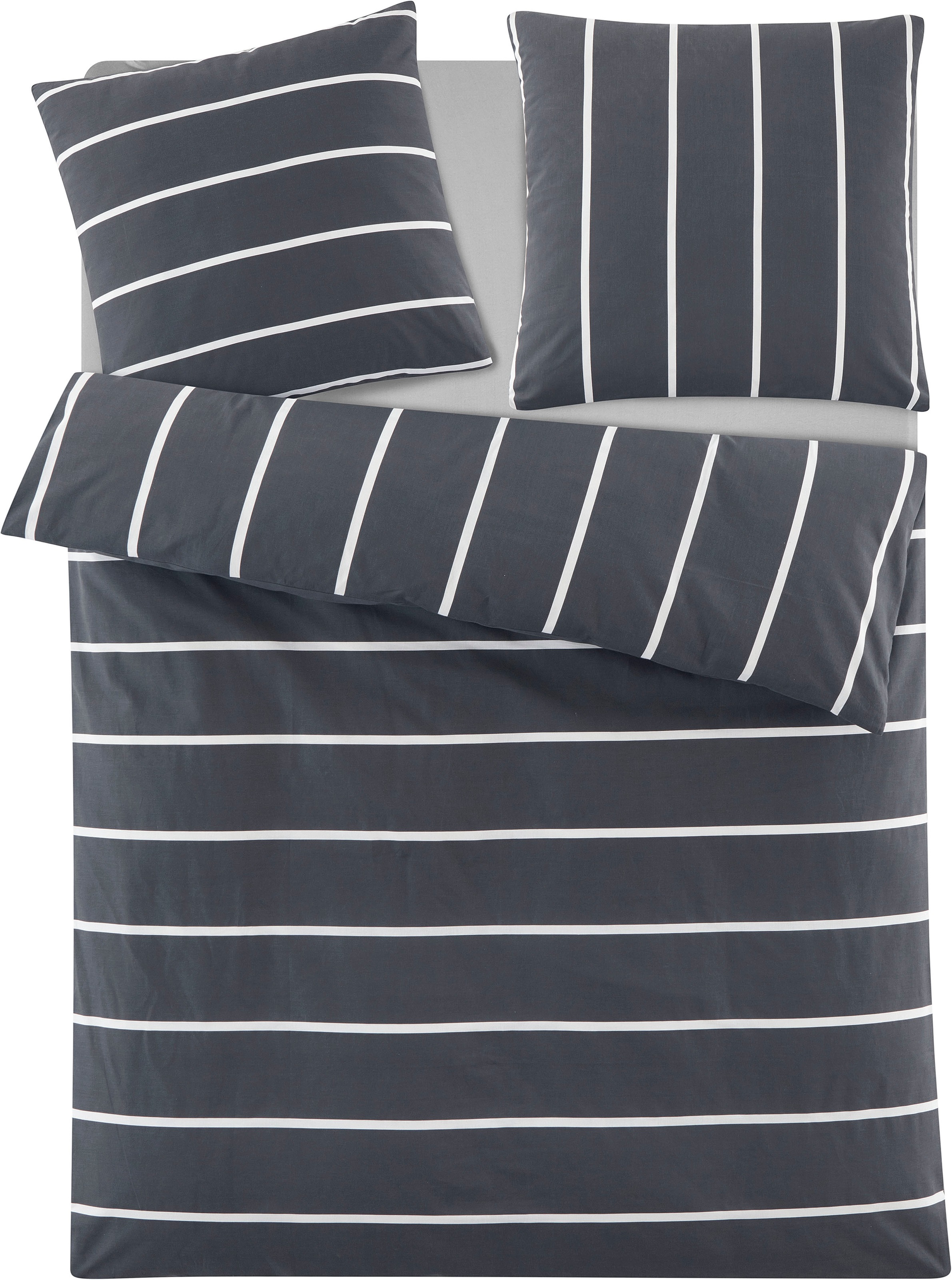 OTTO home Wendebettwäsche "MIETTE" 2 Stk. mit modernen Streifen, Bettwäsche günstig online kaufen