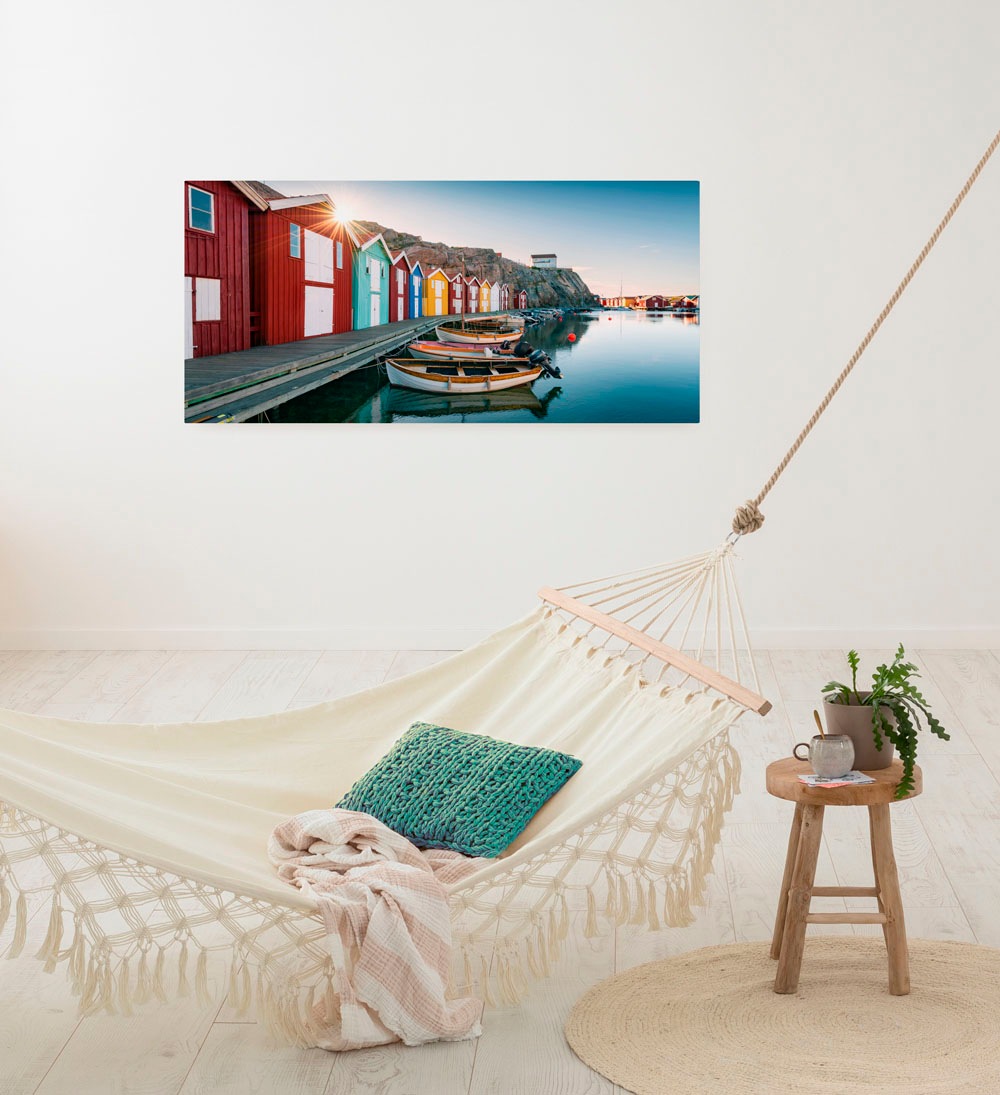 Komar Leinwandbild "Malerische Smögen - Größe 90 x 40 cm" Baum  Berge  Blät günstig online kaufen