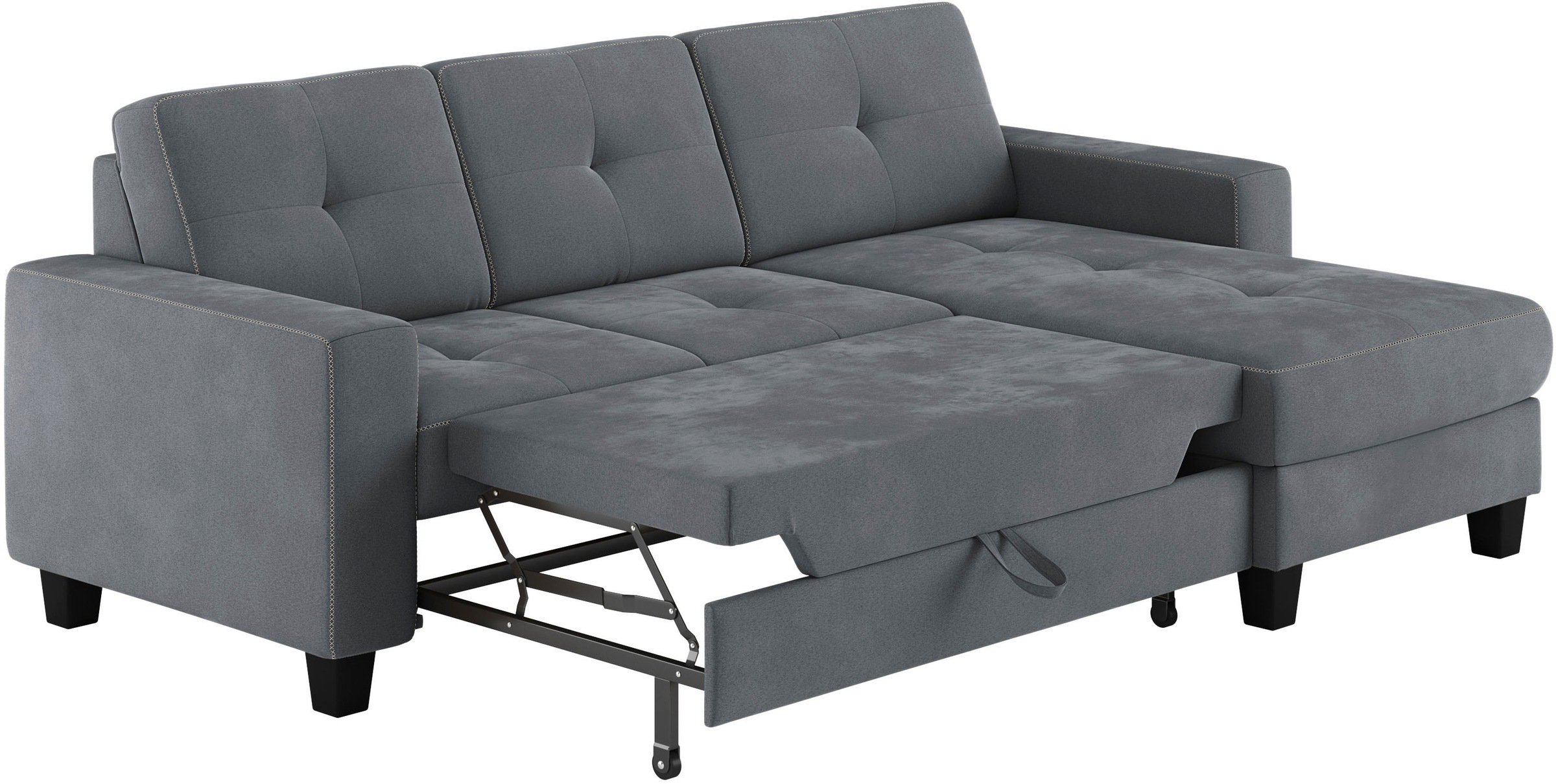 Places of Style Ecksofa »Varese L-Form«, Kreuznaht in beige