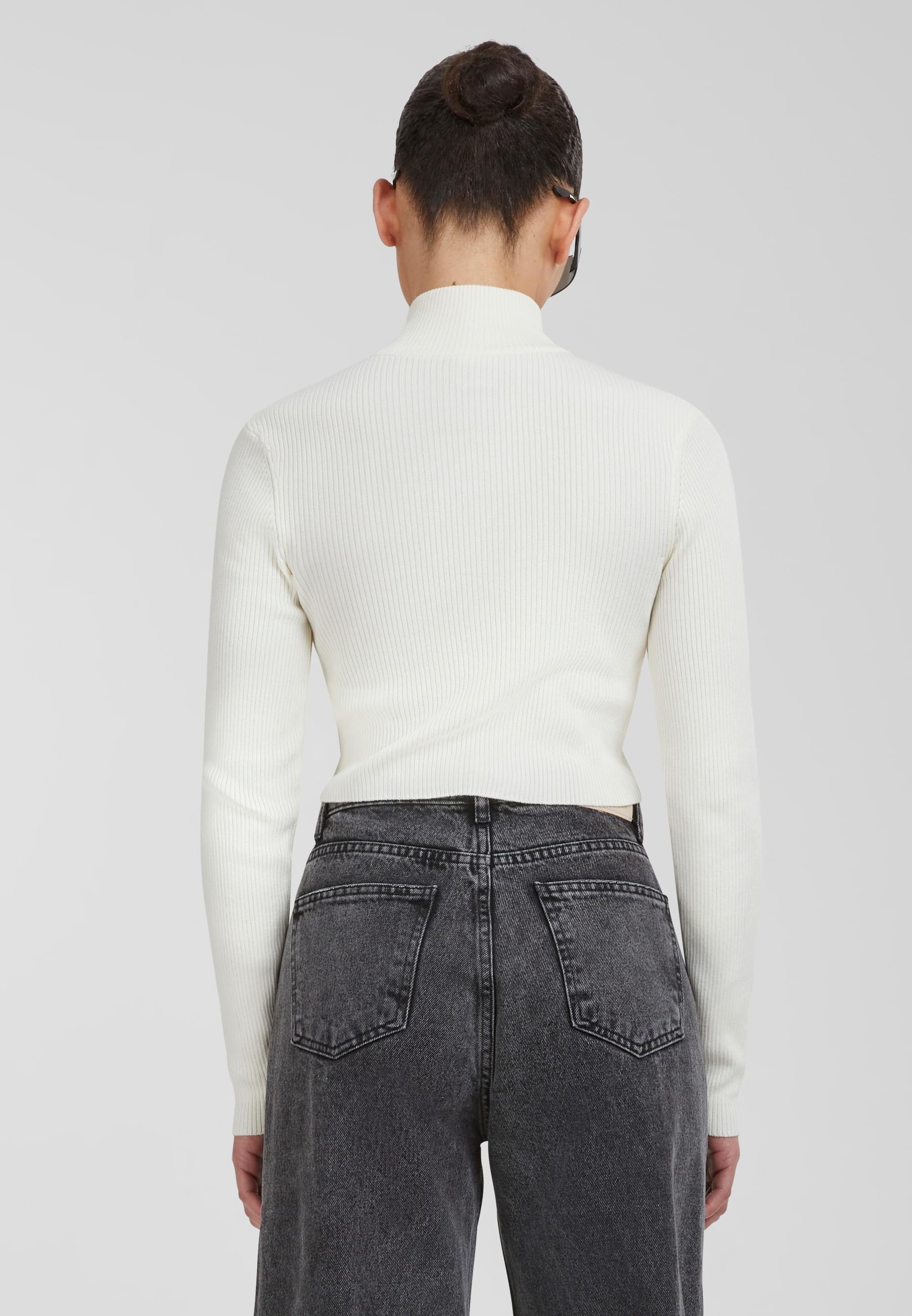 URBAN CLASSICS Cardigan »Urban Classics Damen Ladies Cropped Rib Knit Zip Cardigan«