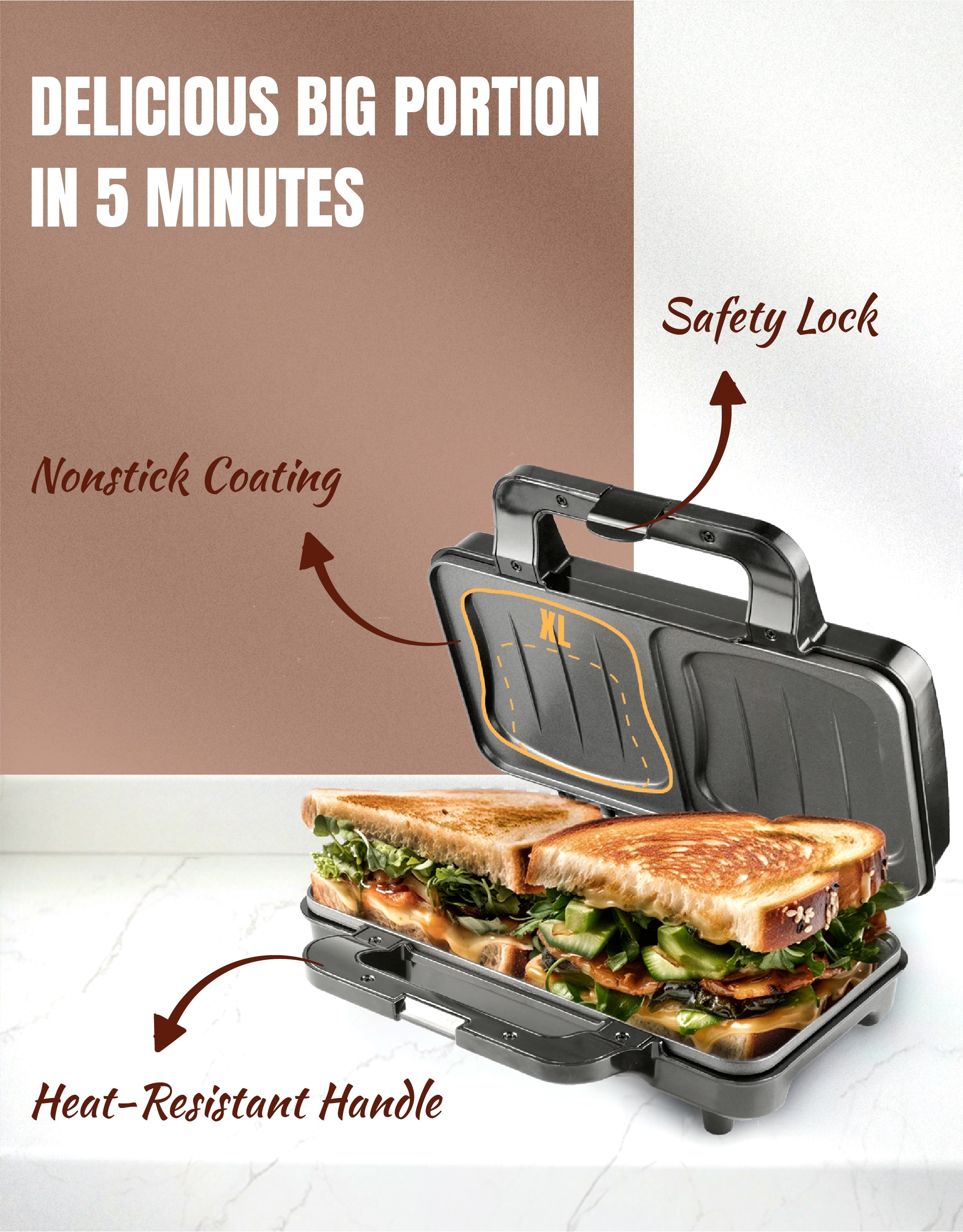 bestron Sandwichmaker »ASM92XLCO«, 900 W