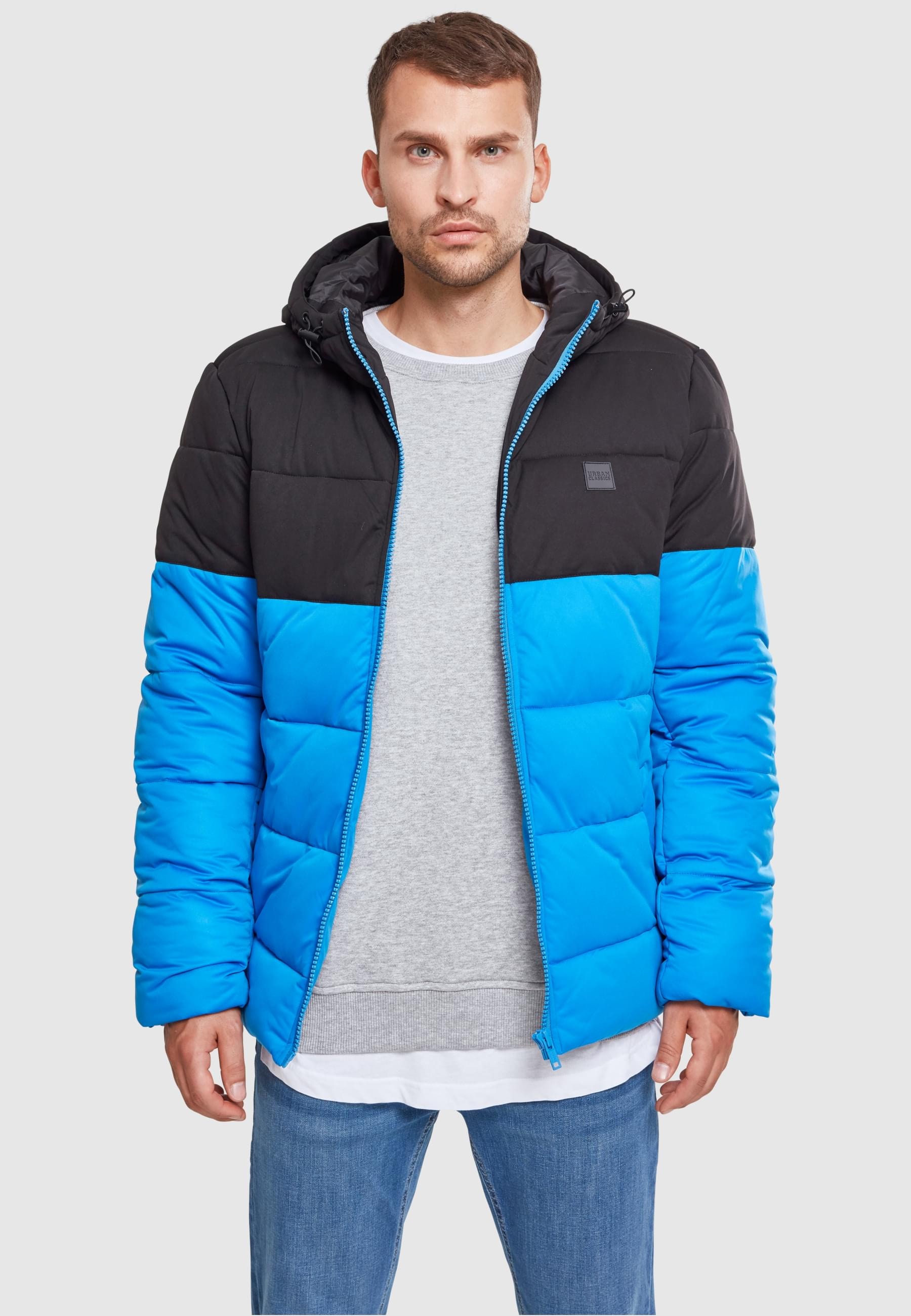 URBAN CLASSICS Winterjacke »Urban Classics Herren Hooded 2-Tone Puffer Jacket«, (1 St.), mit Kapuze