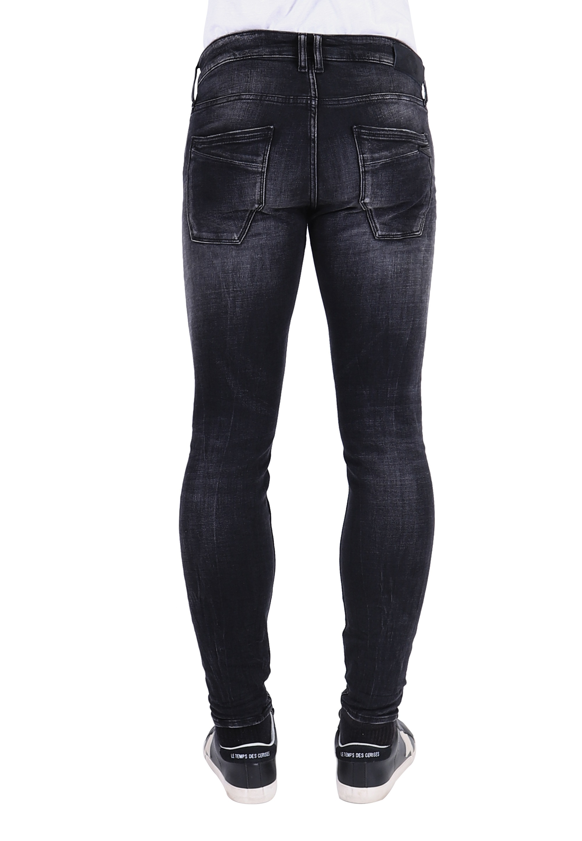 Le Temps Des Cerises Slim-fit-Jeans »POWERC«, in trendigem Used-Look