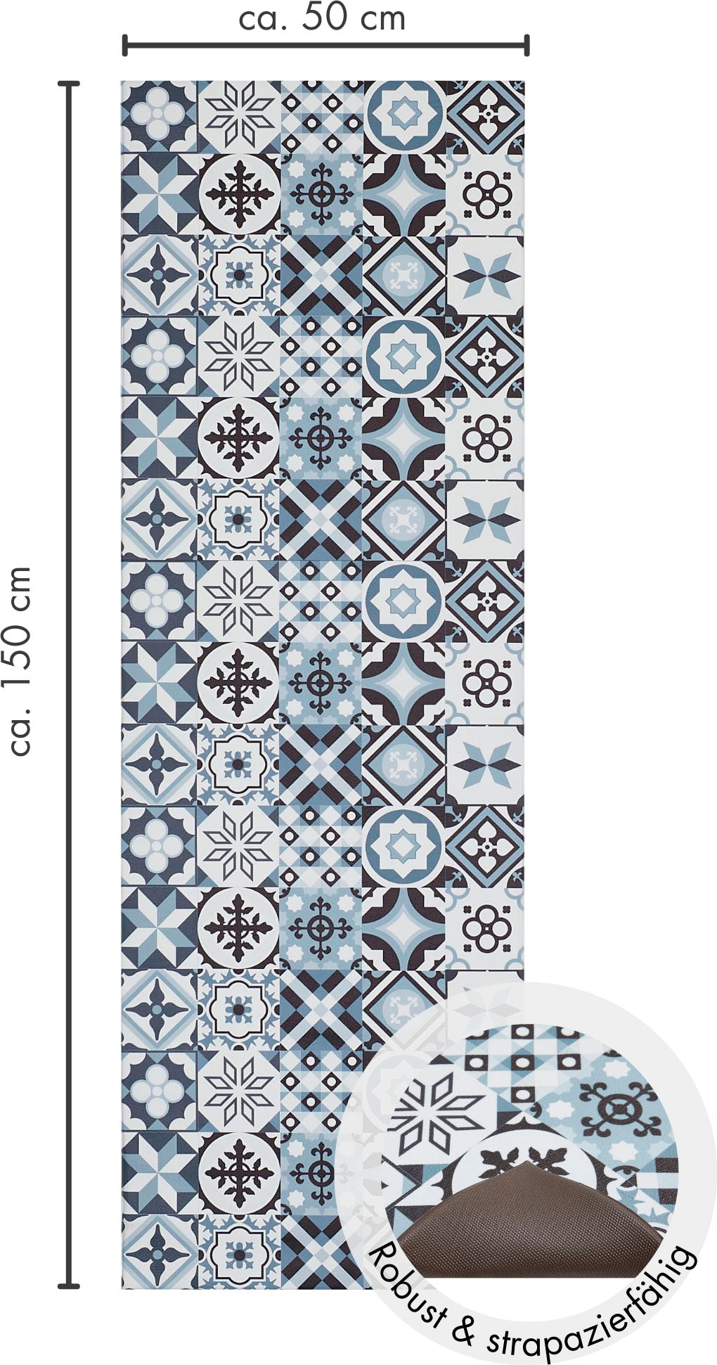 Andiamo Vinylteppich »Marrakesch«, rechteckig, 3,5 mm Höhe, abwischbar, rutschhemmend, Fliesen oder Beton Design, auch als Läufer
