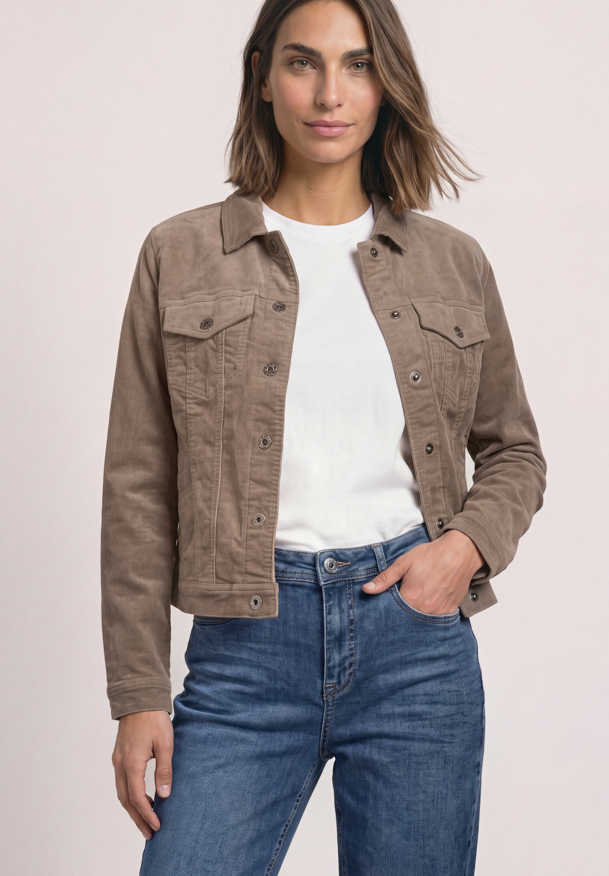STREET ONE Cordjacke ohne Kapuze mit Brusttaschen