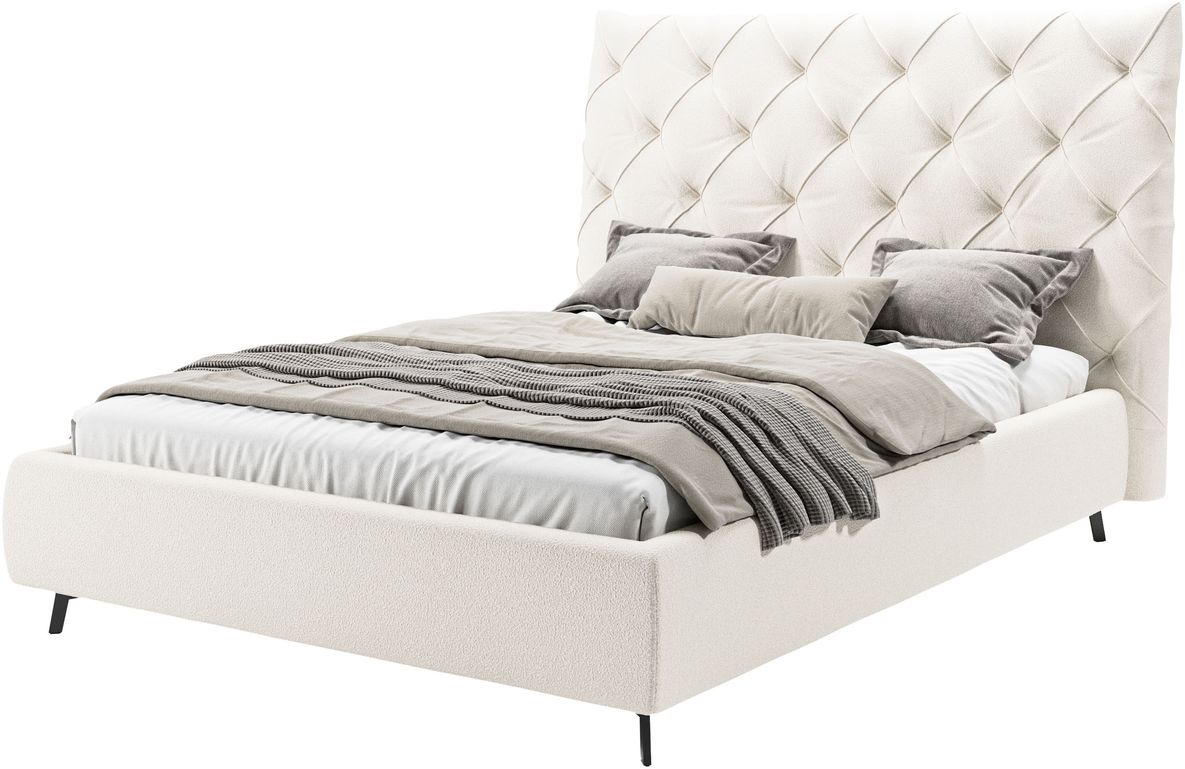 Leonique Polsterbett "Maxime, in 4 Breiten bis 200cm, auch in Leder" Kopfte günstig online kaufen