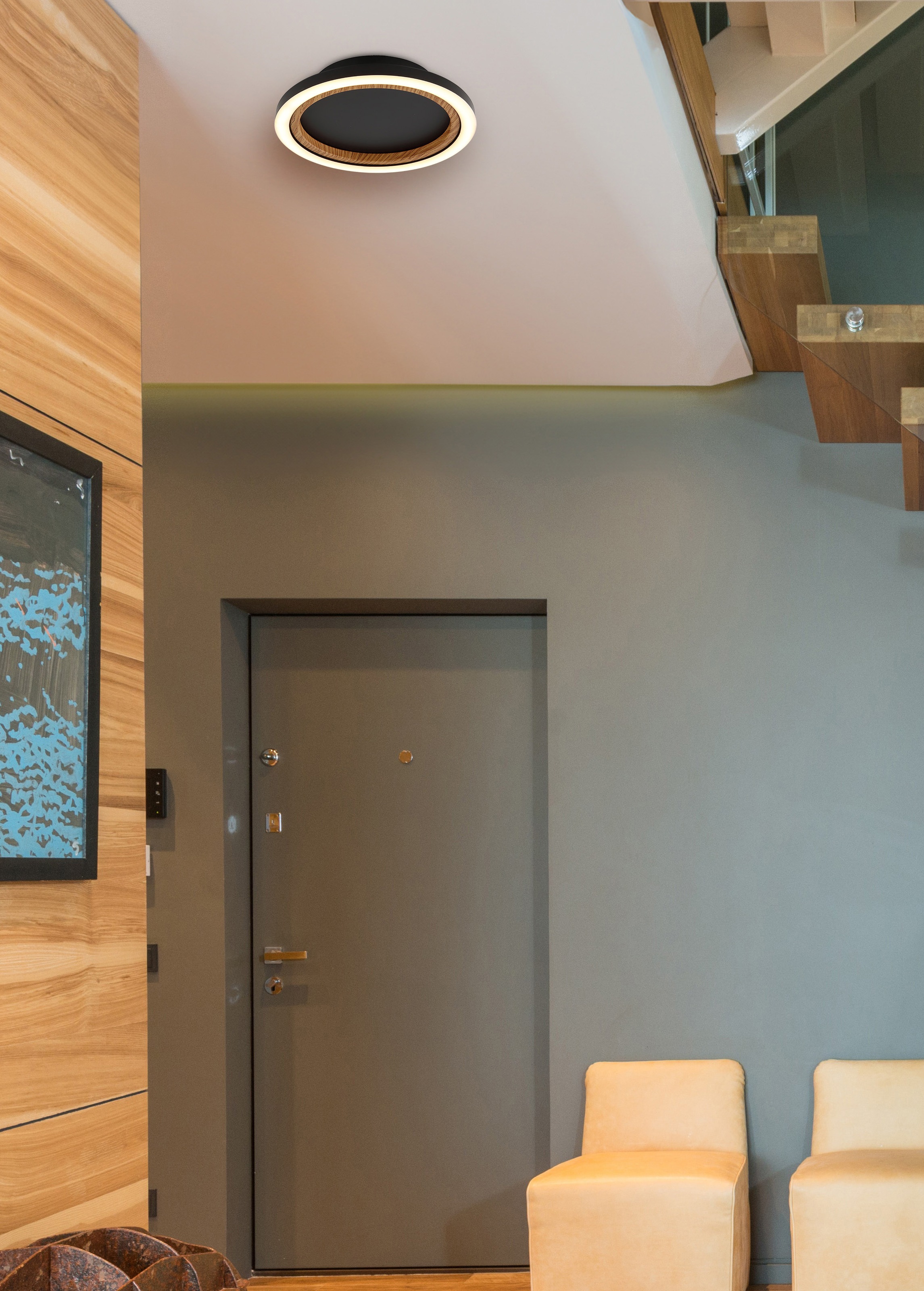 GLOBO LIGHTING Deckenleuchte »DAKARI I« LED-Modul 1 Stk. Warmweiß Deckenlampe Wohnzimmer-Leuchte Schlafzimmer-Leuchte Flur Küche