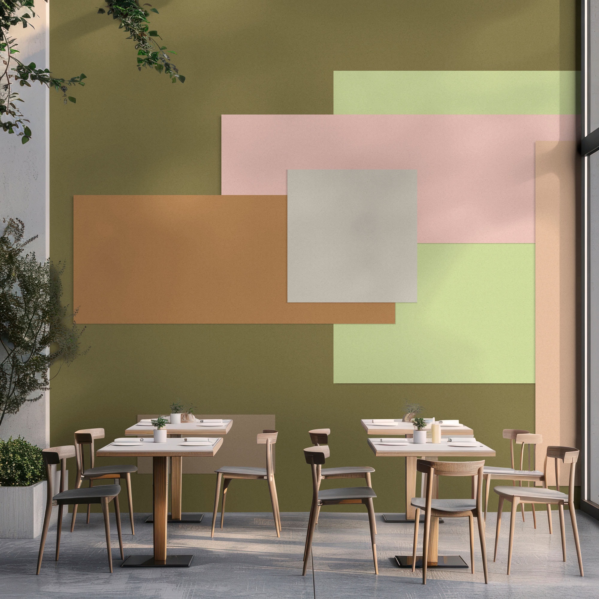 living walls Fototapete »Walls by Patel 5 Fototapete Geometrische Farbflächen« geometrisch glatt Geometrische Farbflächen auf 200 g/m² Premium-Vlies