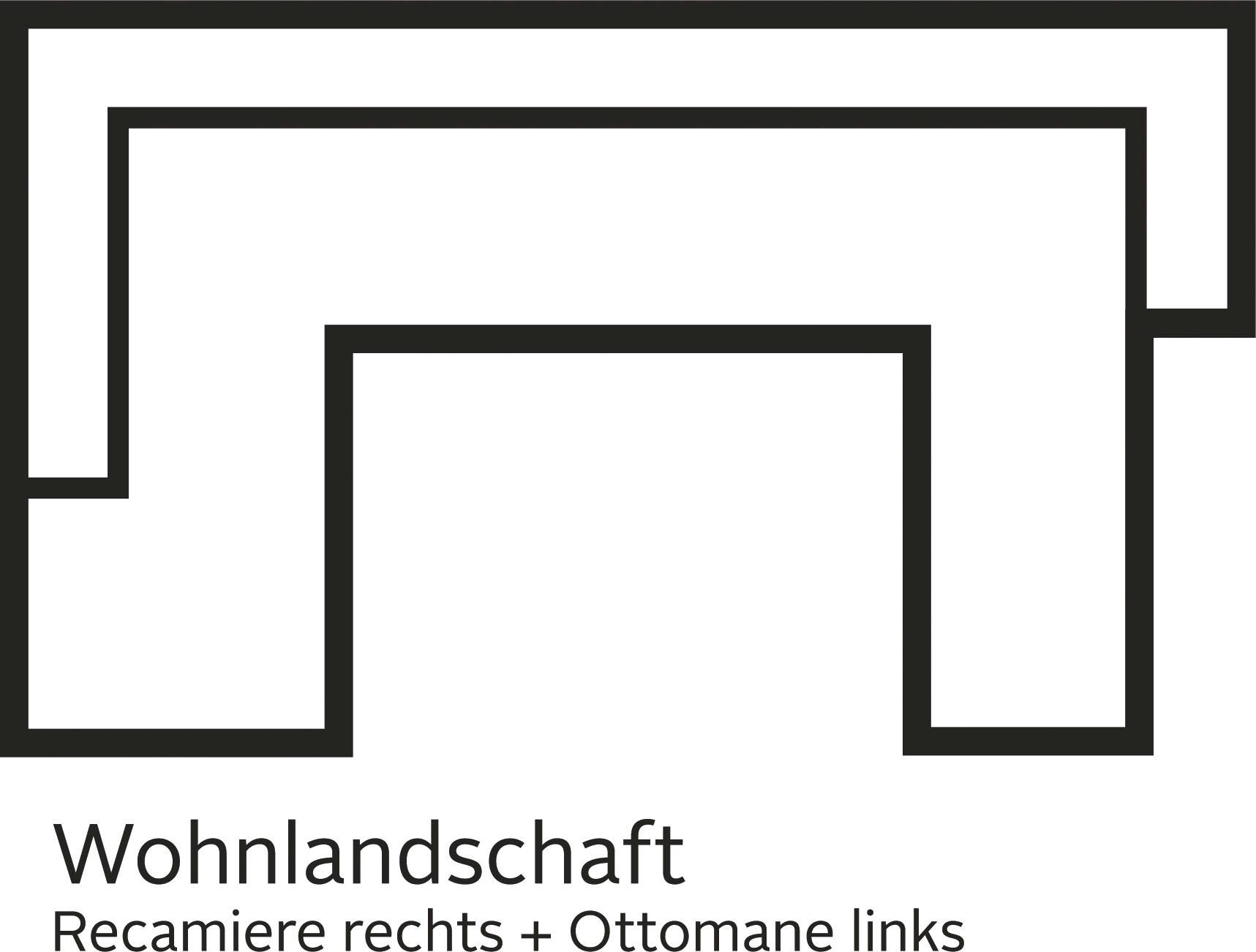 Home affaire Wohnlandschaft »Alberto U-Form«, mit Kopfteilverstellung, wahlweise mit Bettfunktion