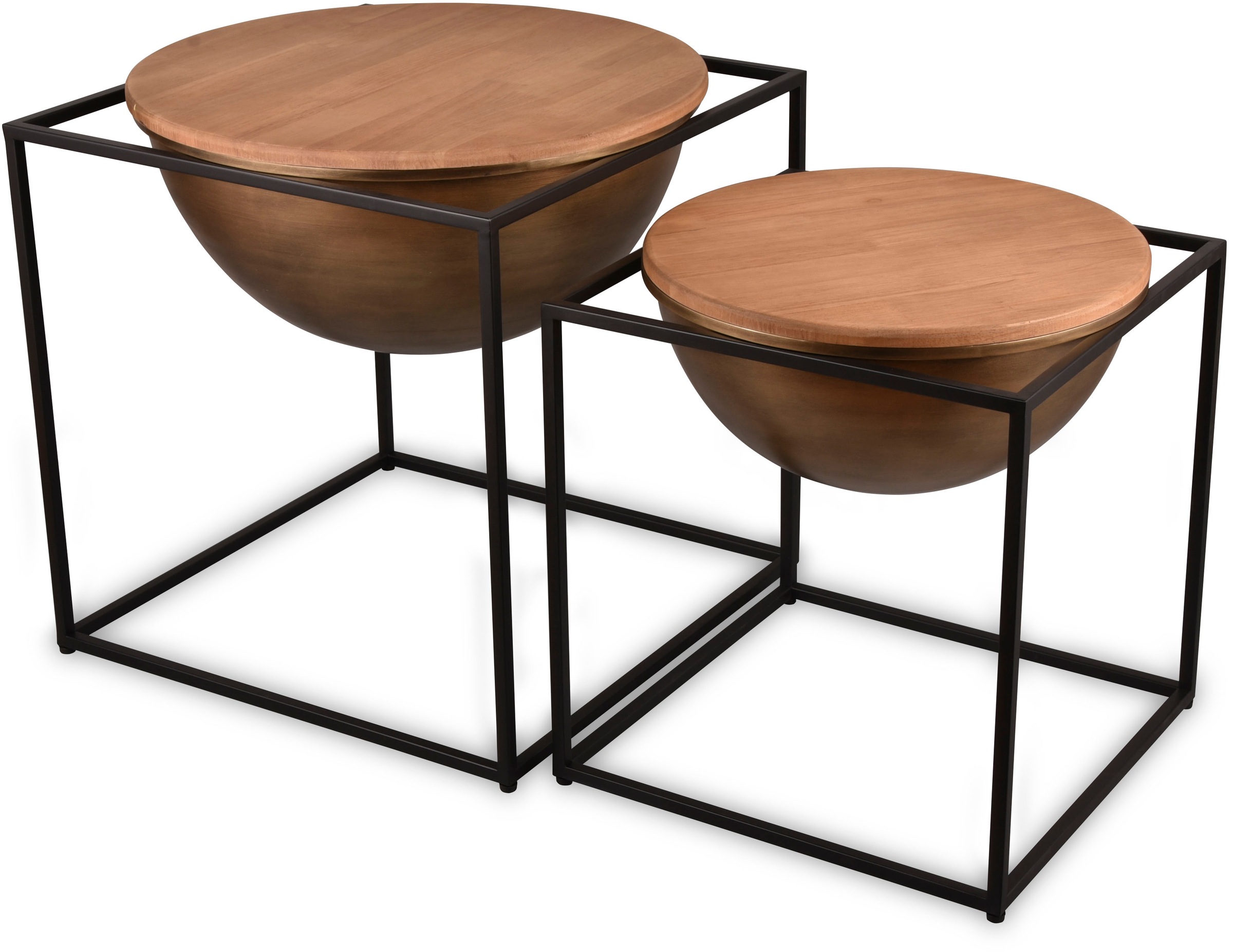 MIRRORS AND MORE Beistelltisch »Celli«, (1 St.), Kombination aus Holz und Metall