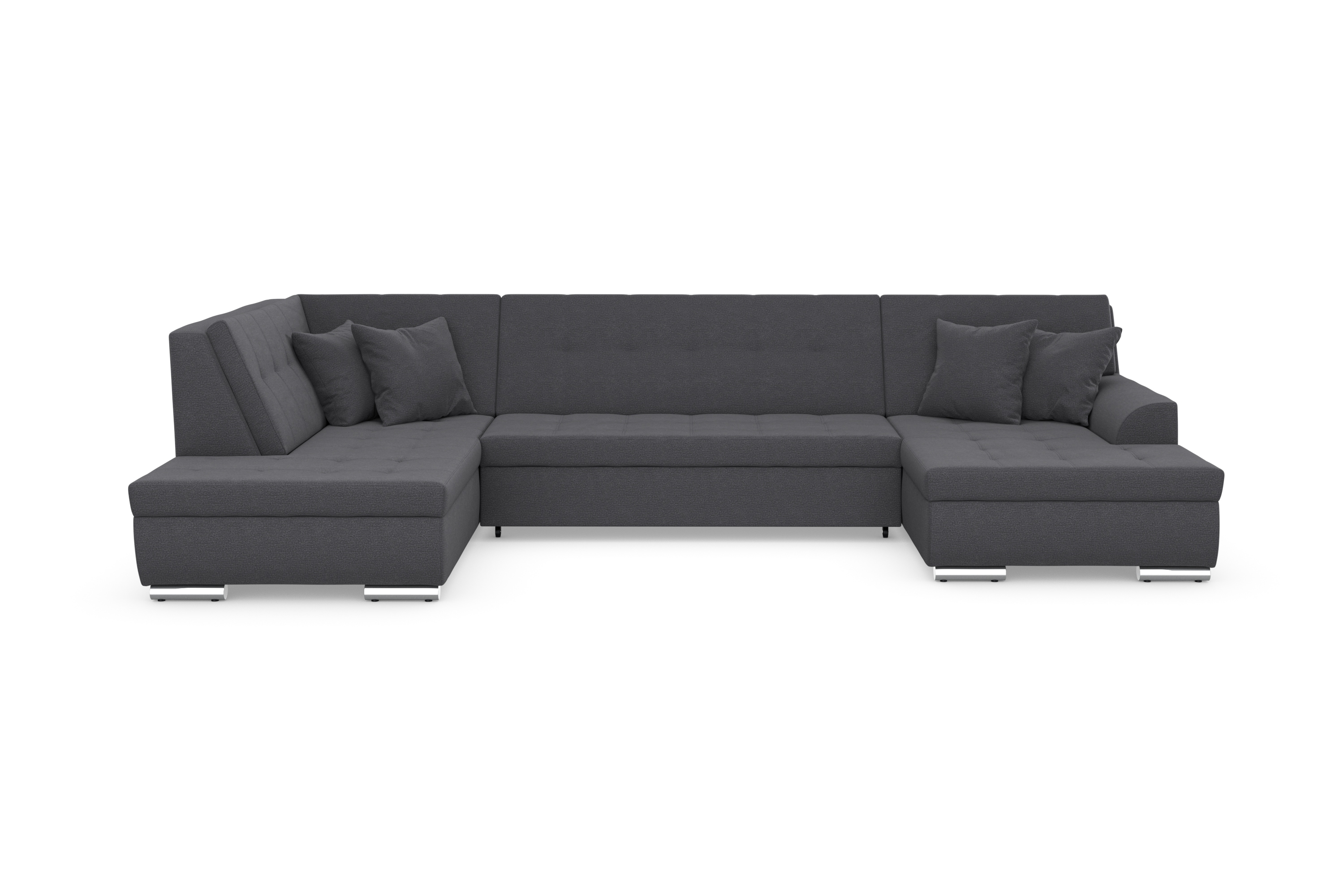 DOMO collection Wohnlandschaft "TREVISO inkl. Zierkissen, moderne Steppung, XXL: 364x201x83 cm" wahlweise mit Bettfunktion, in vielen Bezugsarten auch in Cord U-Form