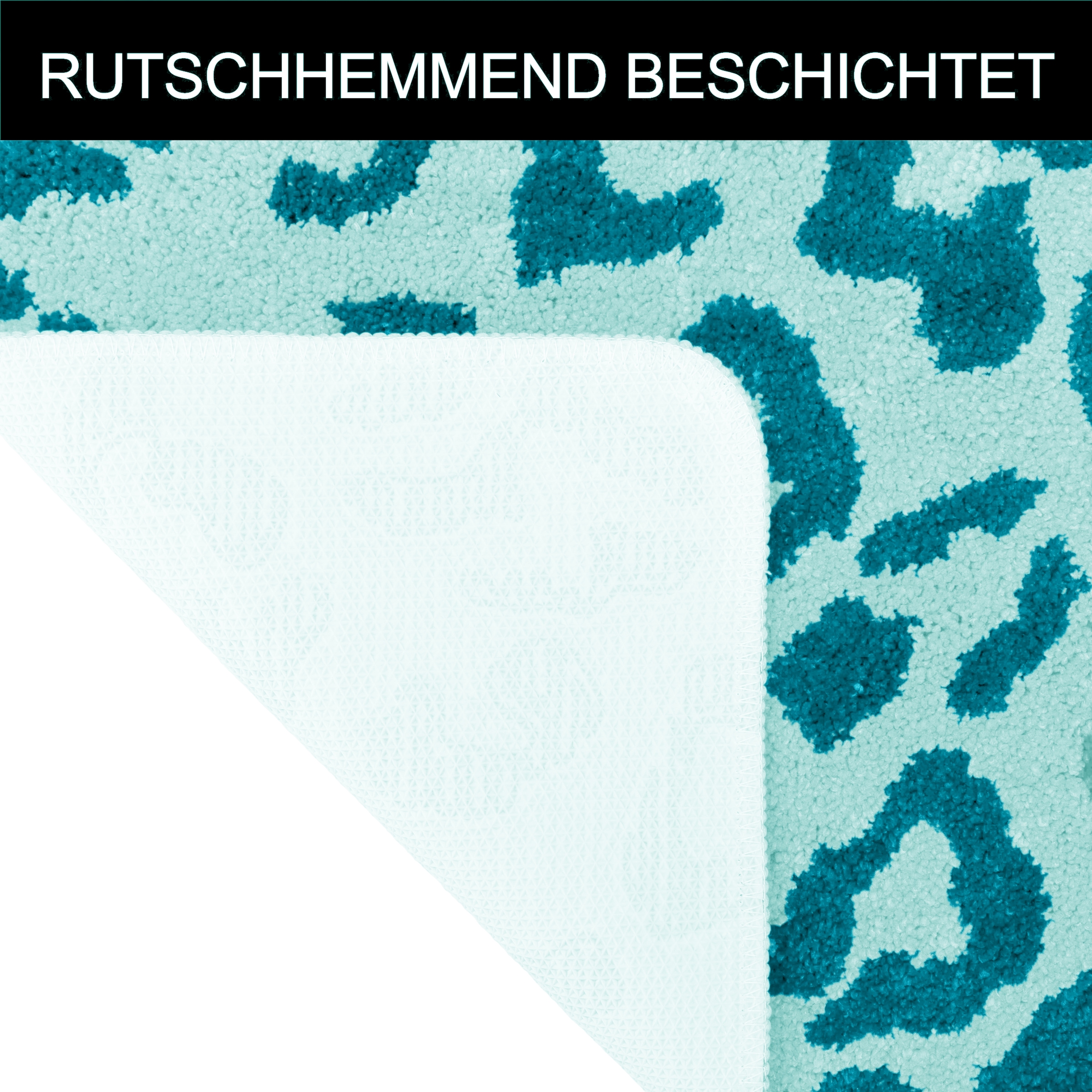 OTTO home Badematte »Anna Leo, Badvorleger, Badezimmer Teppich, Duschvorleger« Höhe 15 mm rutschhemmend beschichtet fußbodenheizungsgeeignet | schnell trocknend mit Animal Print, modernes Muster, Leo, weich