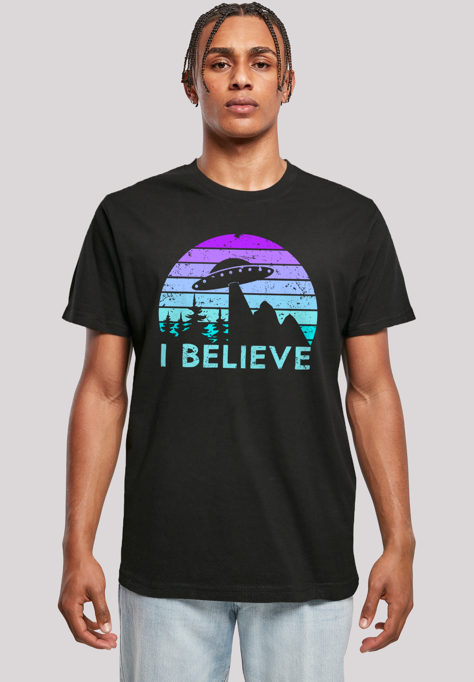 F4NT4STIC T-Shirt "I BELIEVE UFO Alien Raumschiff Retro", Premium Qualität günstig online kaufen