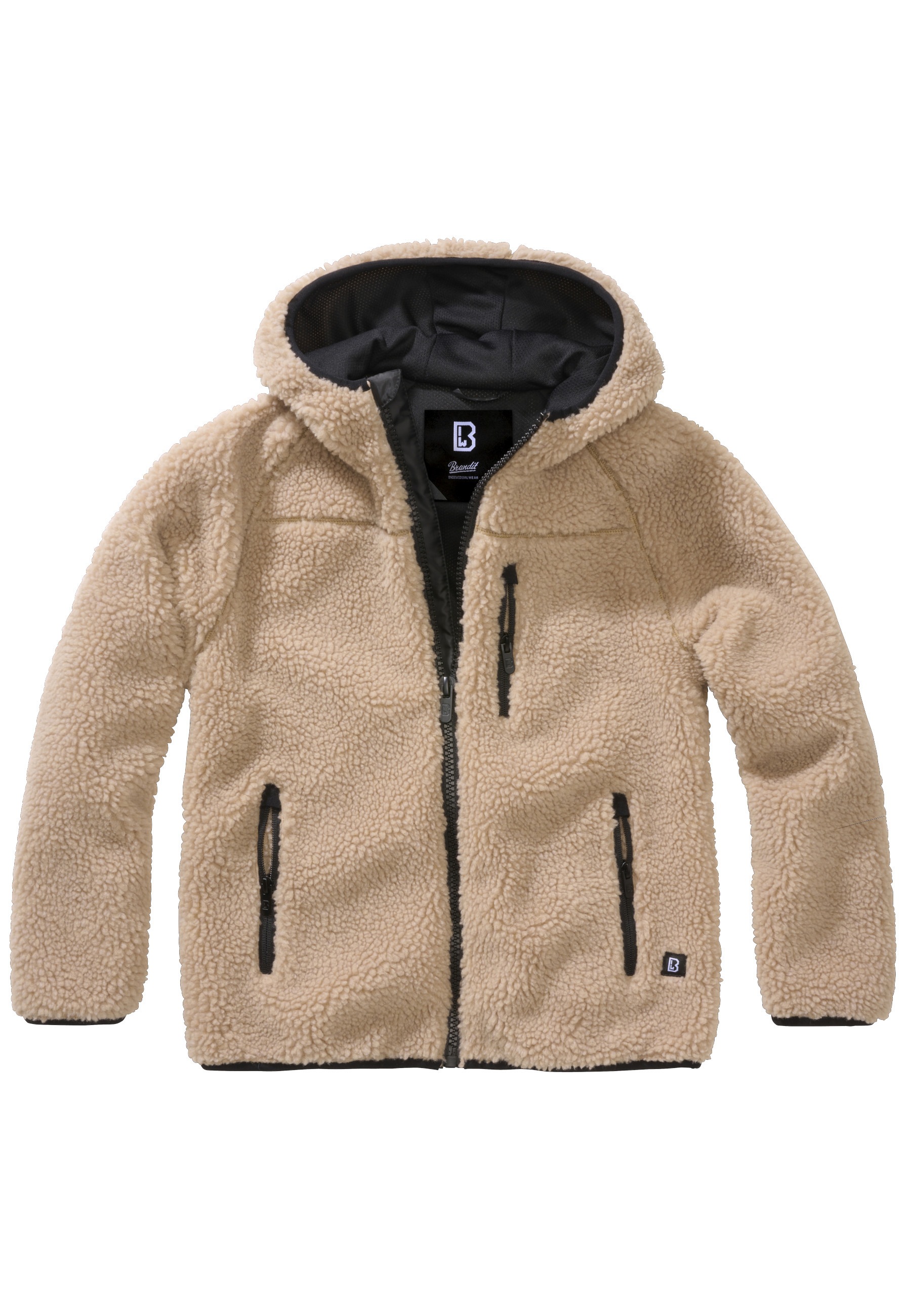 Brandit Allwetterjacke "Brandit Damen Kids Teddyfleecejacket Hood" 1 Stk. tlg. mit Kapuze