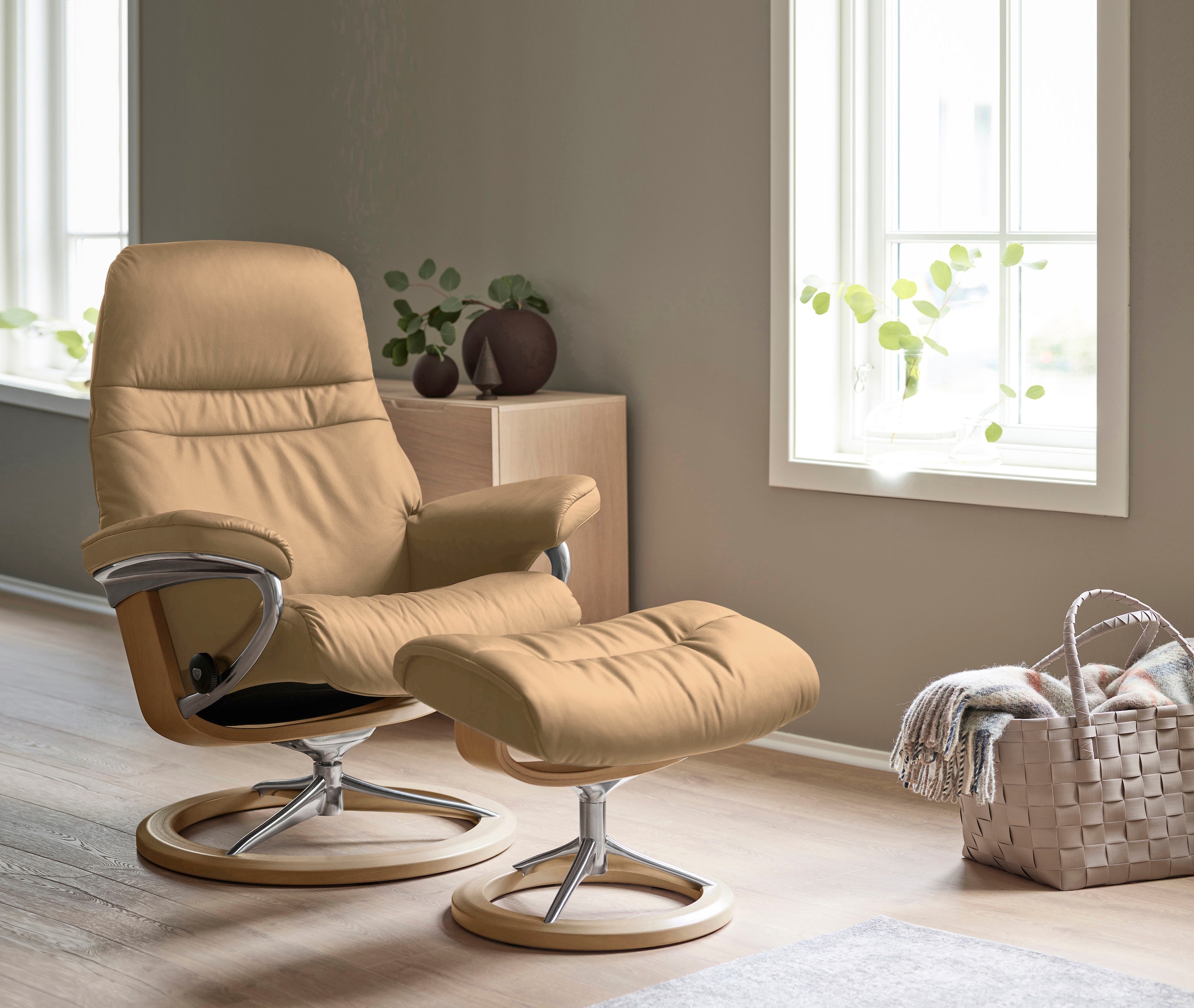 Stressless Relaxsessel "Sunrise" Relaxsessel mit Hocker, mit Signature Base günstig online kaufen