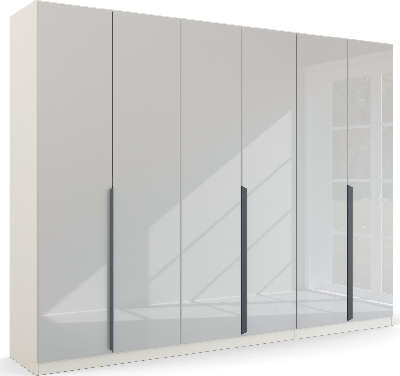 rauch Drehtürenschrank "Kleiderschrank Schrank Garderobe Ankleide MODERN BY QUADRA SPIN" Breiten: 181/226/271 cm, Höhe 210 cm, mit hochwertiger Glasfront und Stangengriff MADE IN GERMANY