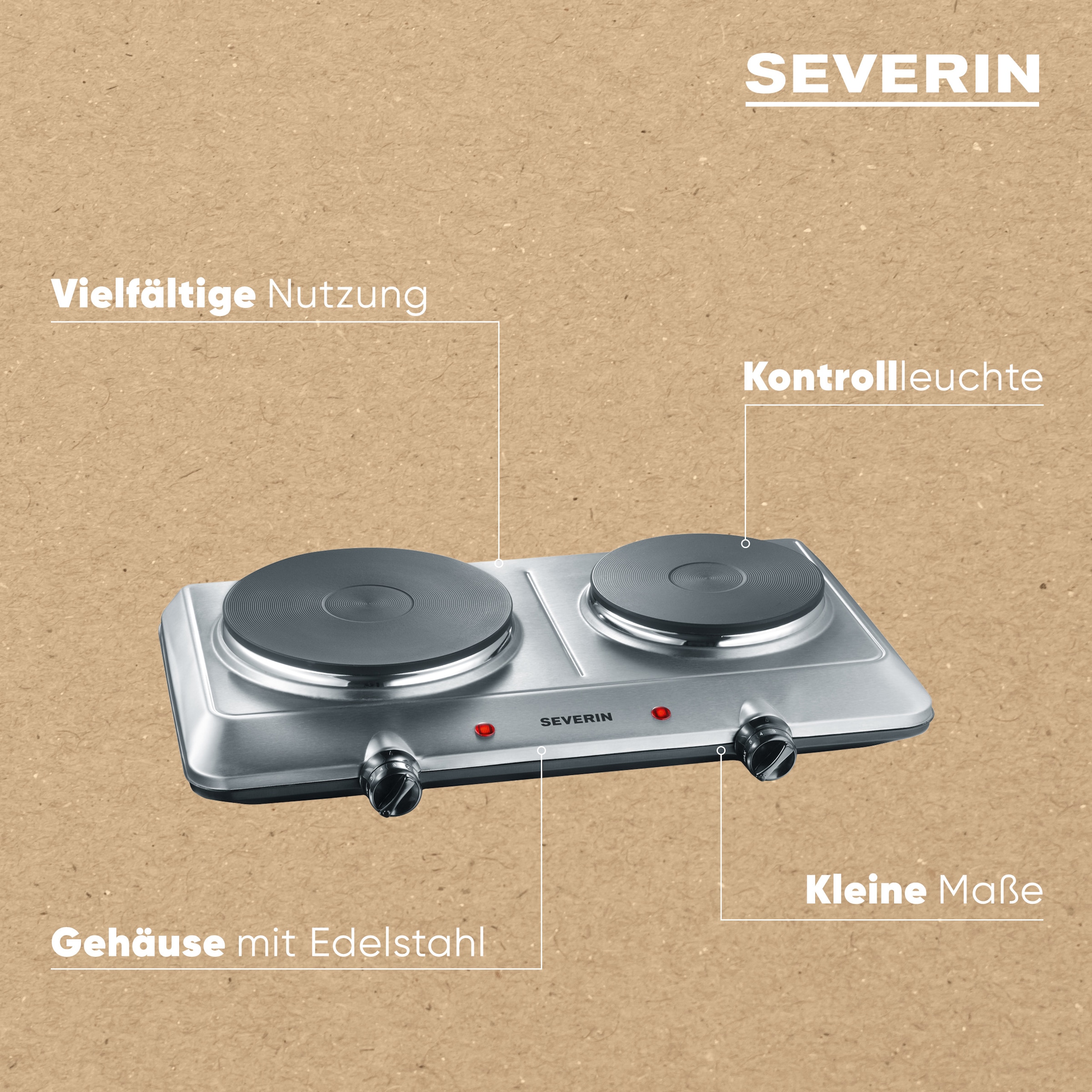 Severin Doppelkochplatte »DK 1014« ca. 2.500 W, stufenlose Temperatureinstellung, 2 Regler