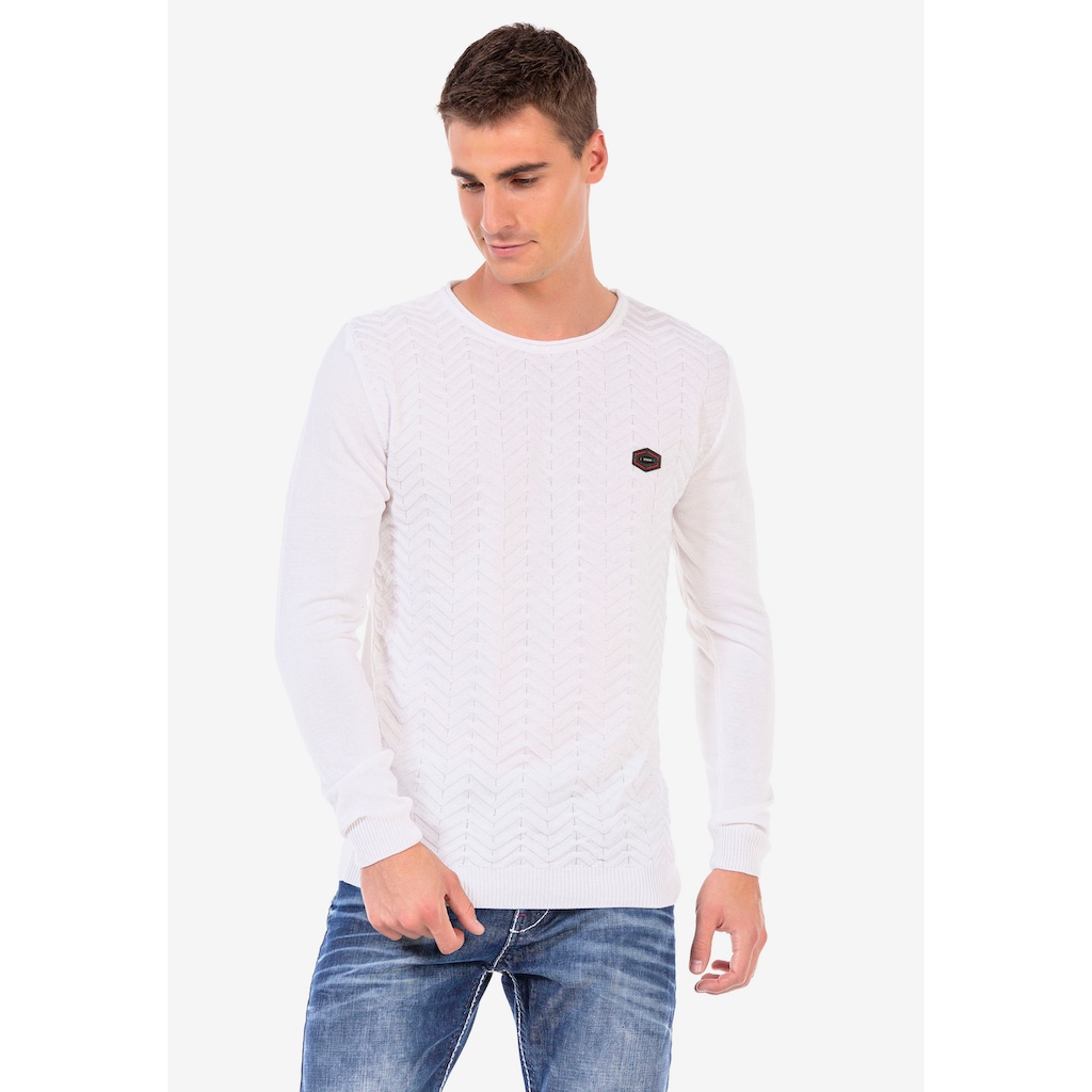 Cipo & Baxx Strickpullover mit dezentem Strickmuster Cipo & Baxx Strickpullover mit dezentem Strickmuster