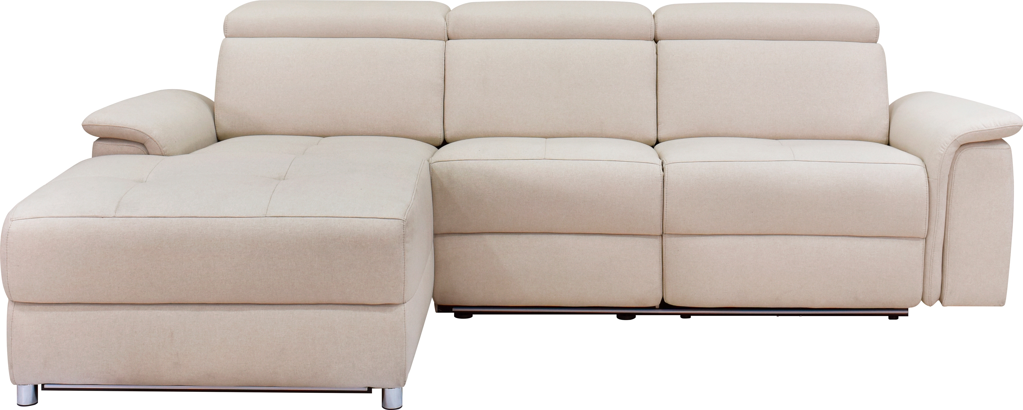 OTTO home Ecksofa "Pareli, L-Form, 259cm,m. Recamiere, Echtleder, Kunstleder, Webstoff" man. o. elektr. Relaxfunktion, USB/Kopfteilverstellg u. LED