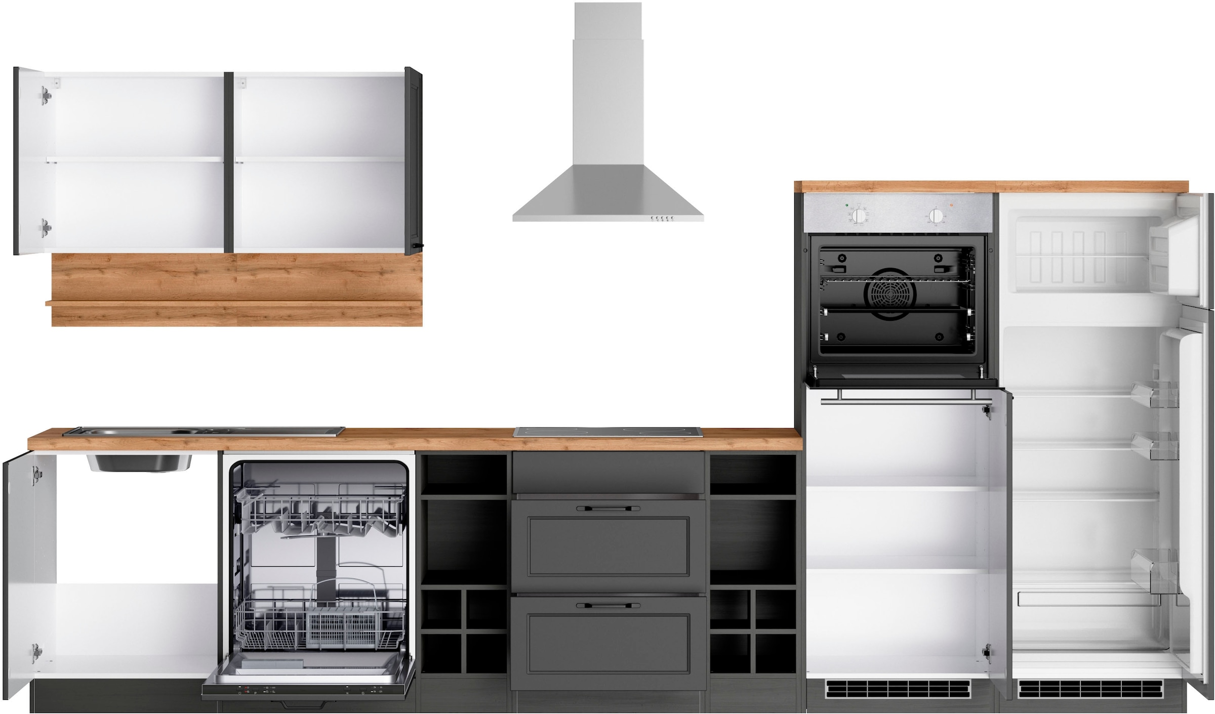 KOCHSTATION Küche »KS-Lana«, 360 cm breit, wahlweise mit oder ohne E-Geräte