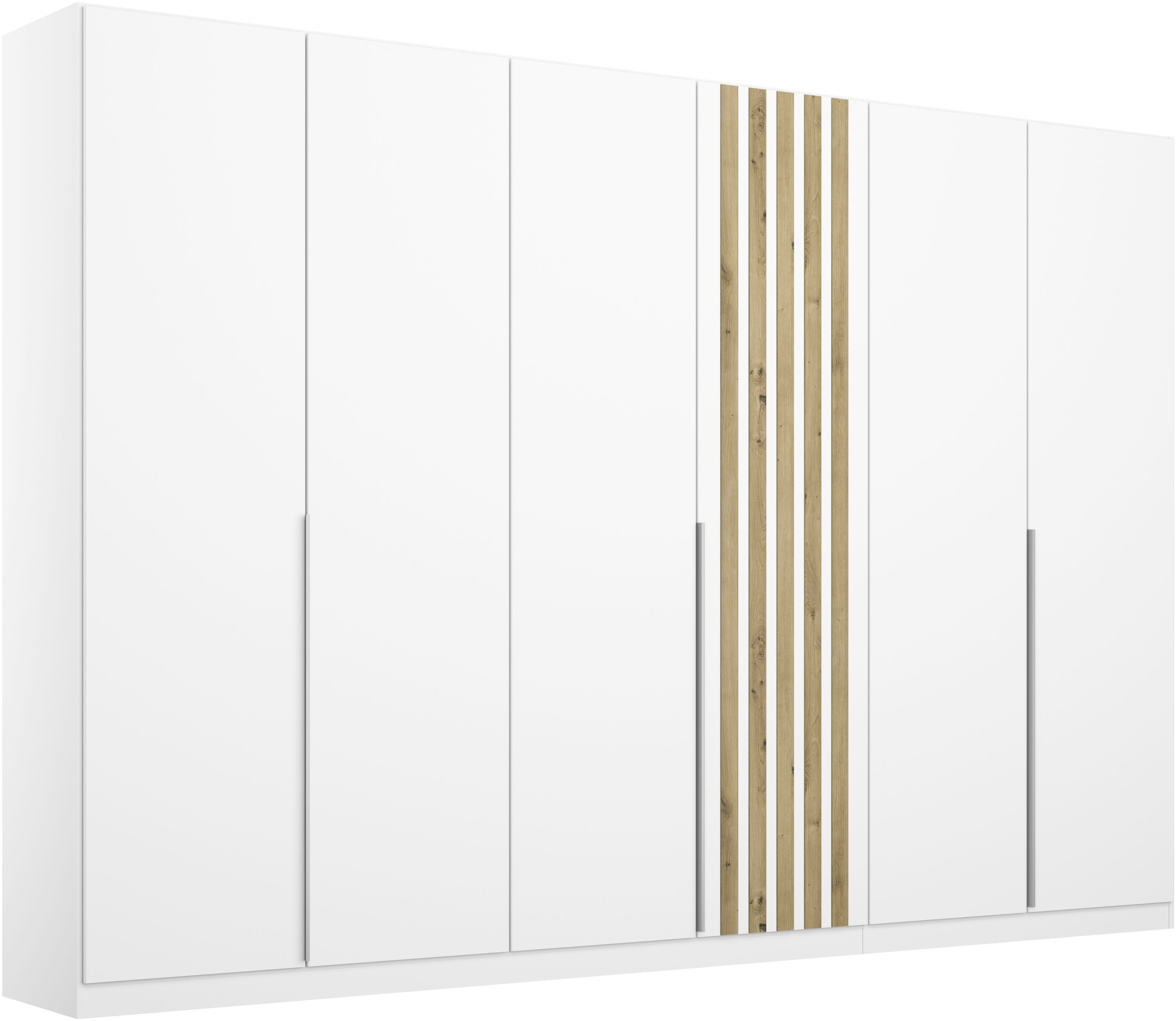 rauch Drehtürenschrank "Kleiderschrank Schrank Garderobe Breiten 181/226/271 cm LAMELLA" 3 verschiedene Ausstattungen BASIC/CLASSIC/PREMIUM (inkl. SOFT-CLOSE), elegante Lamellen-Auflage in 3D Akustikpaneel Optik MADE IN GERMANY