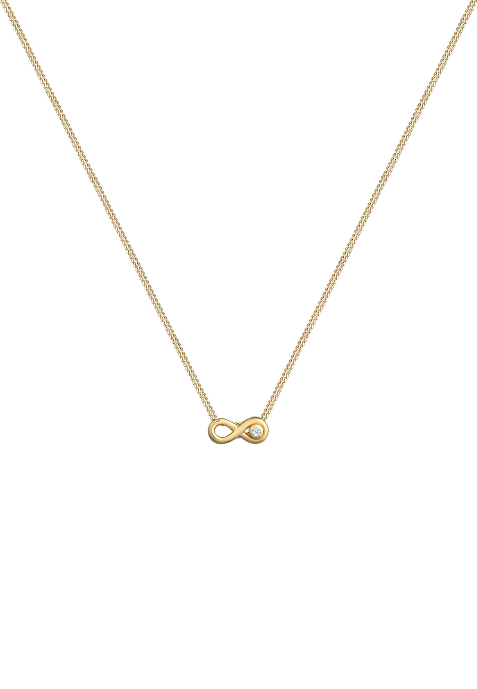Elli DIAMONDS Collierkettchen »Infinity Diamant Weiß (0,015 ct) 585 Gelbgold«