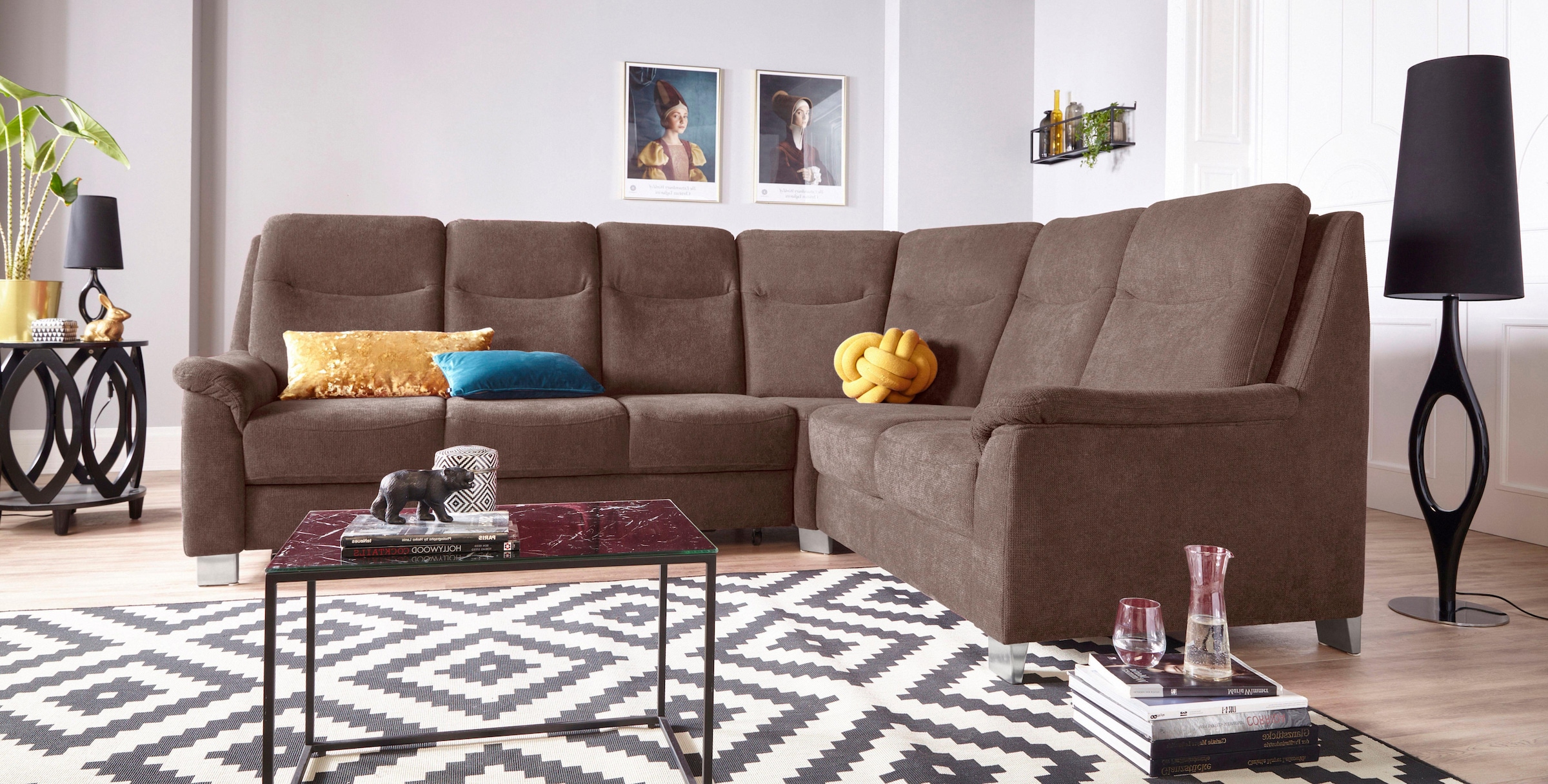 sit&more Ecksofa "Boccaccio L-Form" mit Federkern und Kopfteilverstellung, wahlweise mit Schlaffunktion
